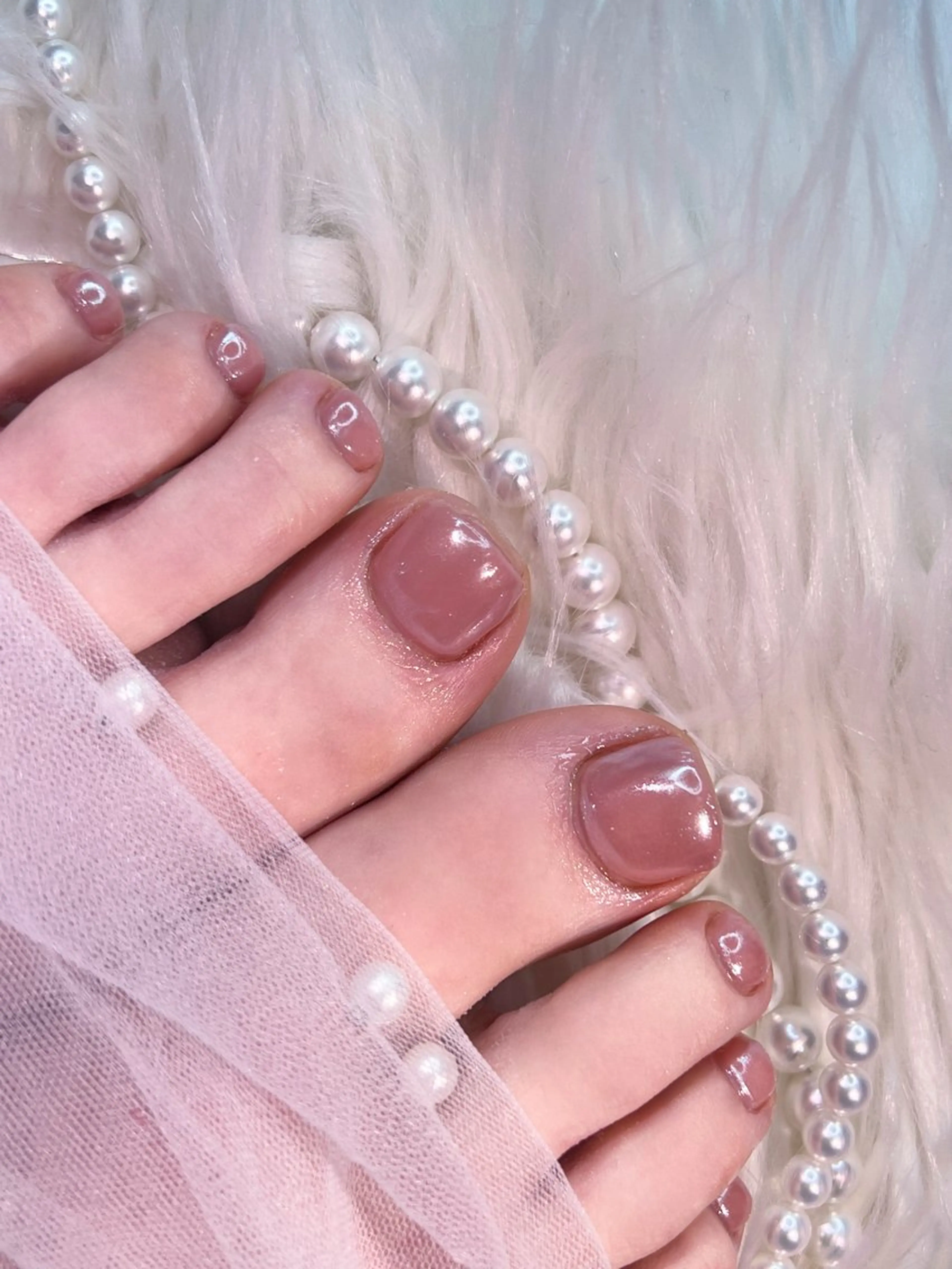 ネイル フットネイル ミラーネイル 春ネイル フットネイル cerisier 坂本のネイルデザイン