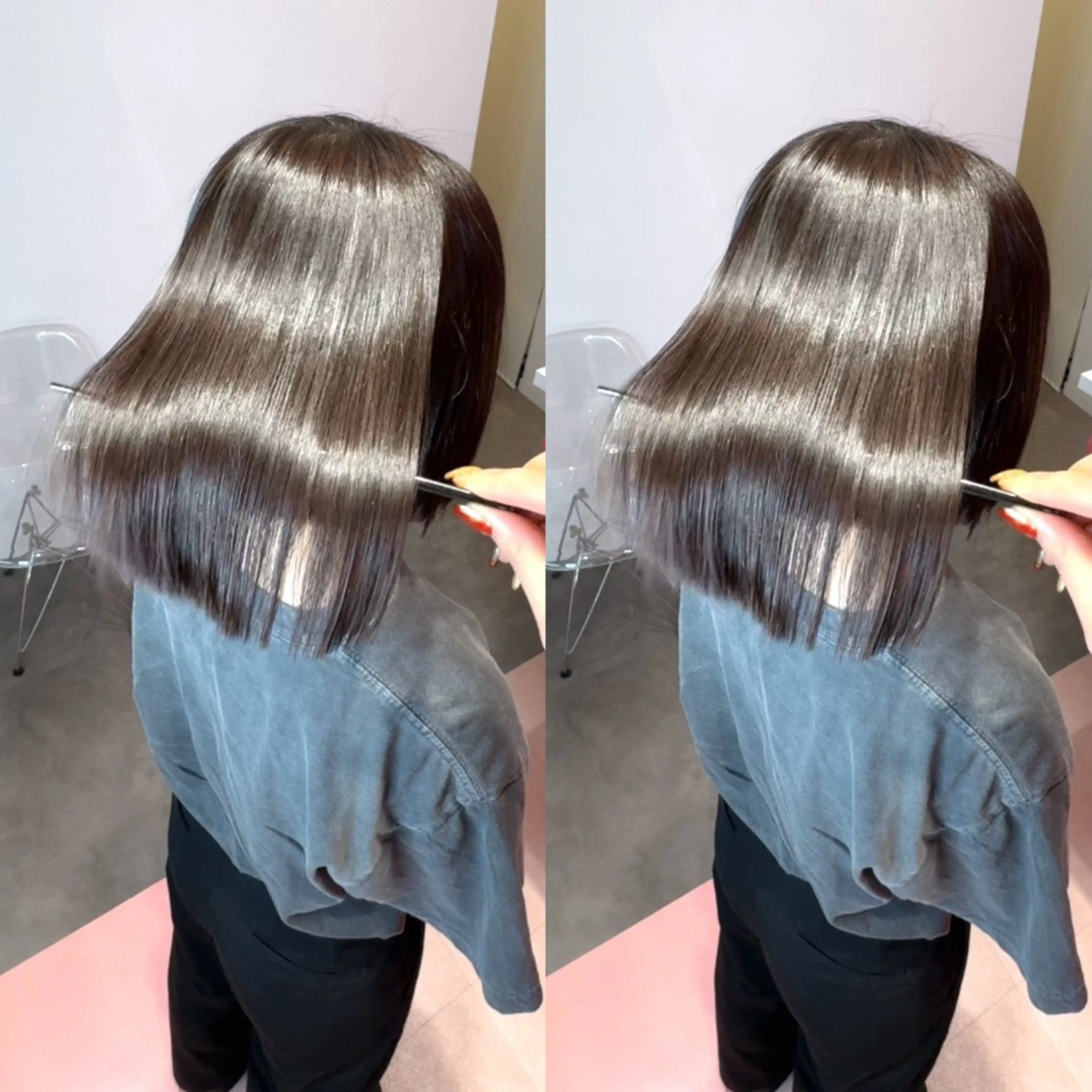 ショート カット 縮毛矯正 トリートメント 莉乃/縮毛矯正/髪質 改善/艶カラーのヘアスタイル