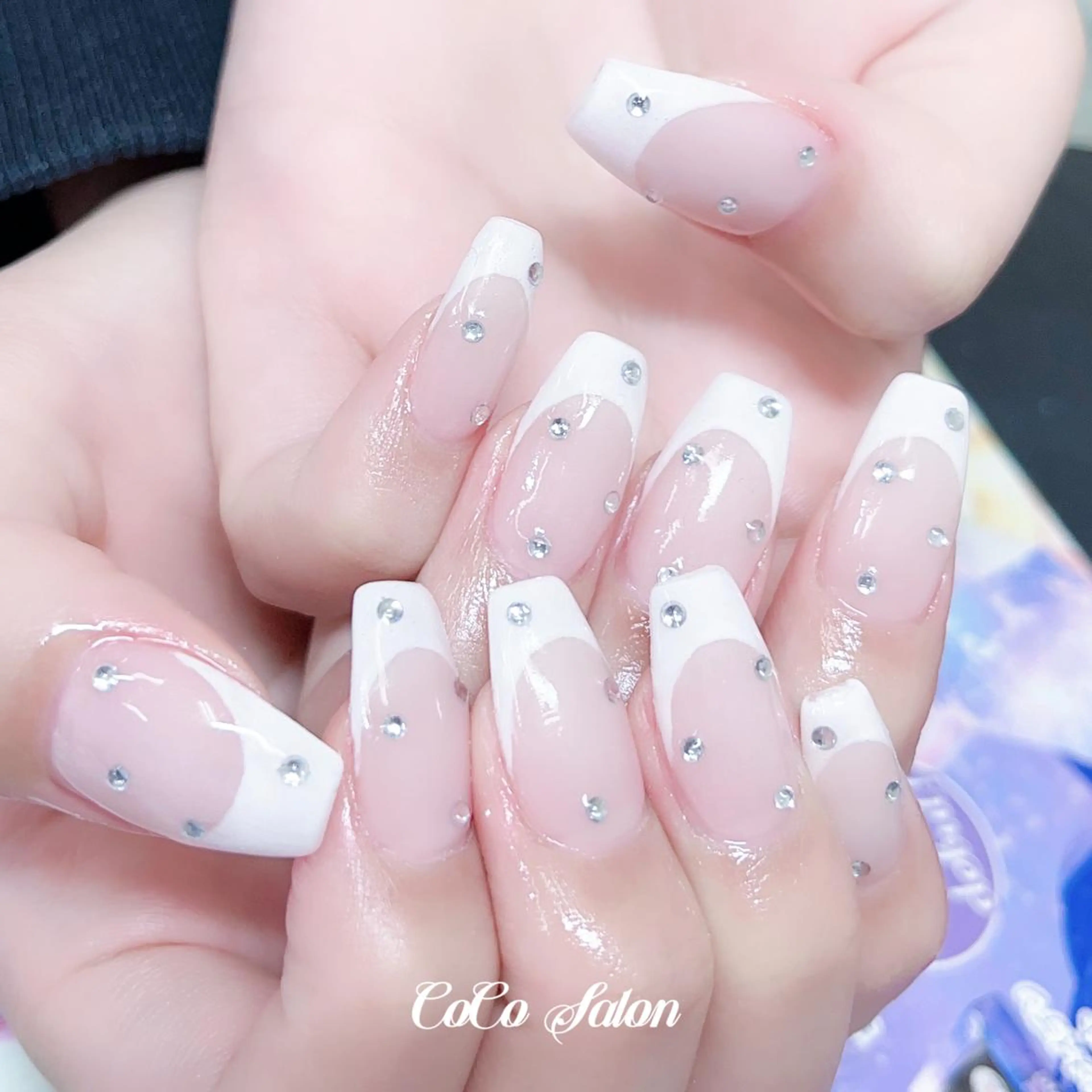 ネイル 長さ出し フレンチネイル ジェルネイル 韓国ネイル オフィスネイル ハンドネイル CoCoSalon ネイル/まつ毛予約のネイルデザイン