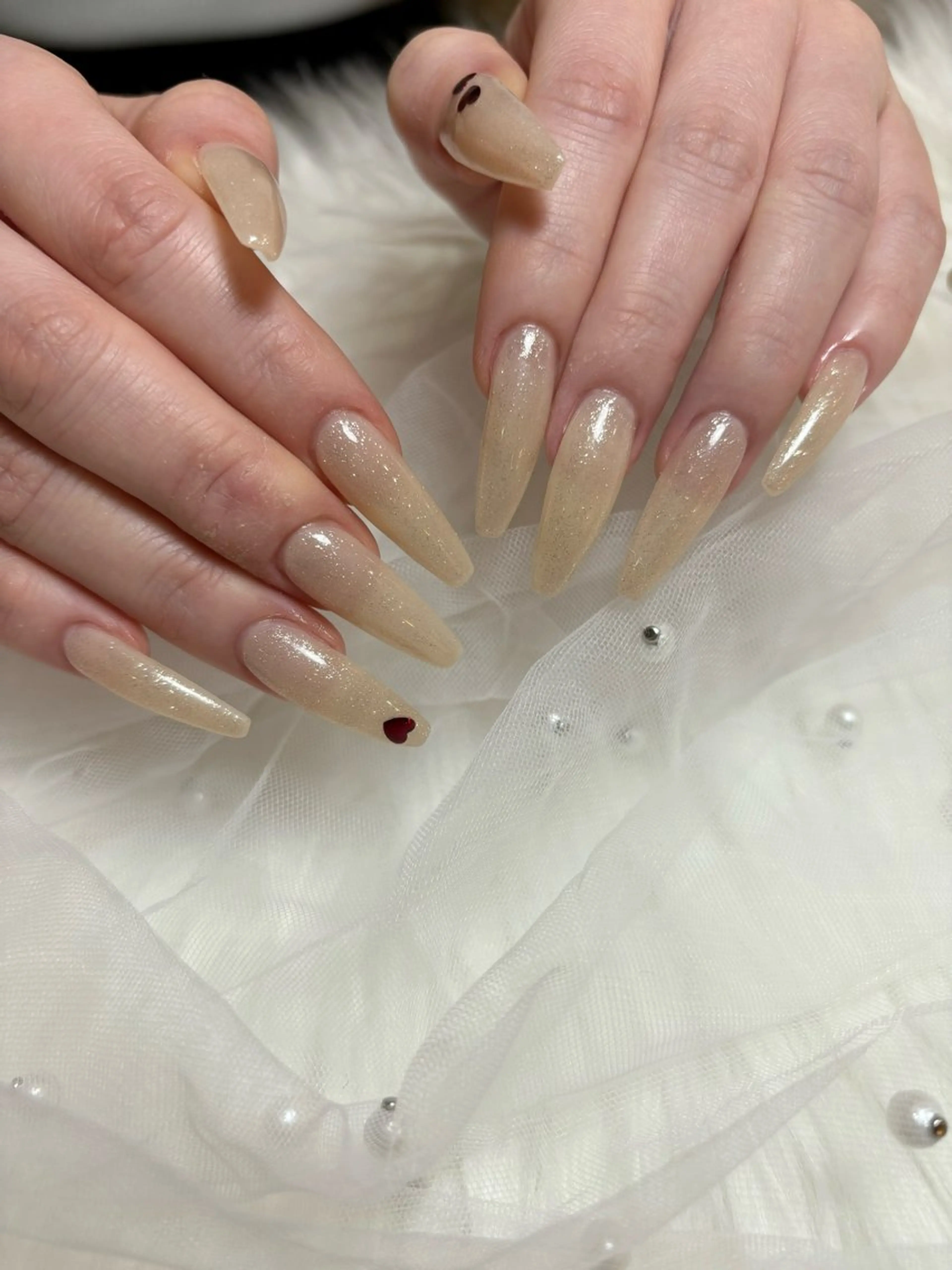 ネイル ラメ(グリッター) ロングネイル ワンカラーネイル ✨絶対に褒められる 店長"Momonaのネイルデザイン