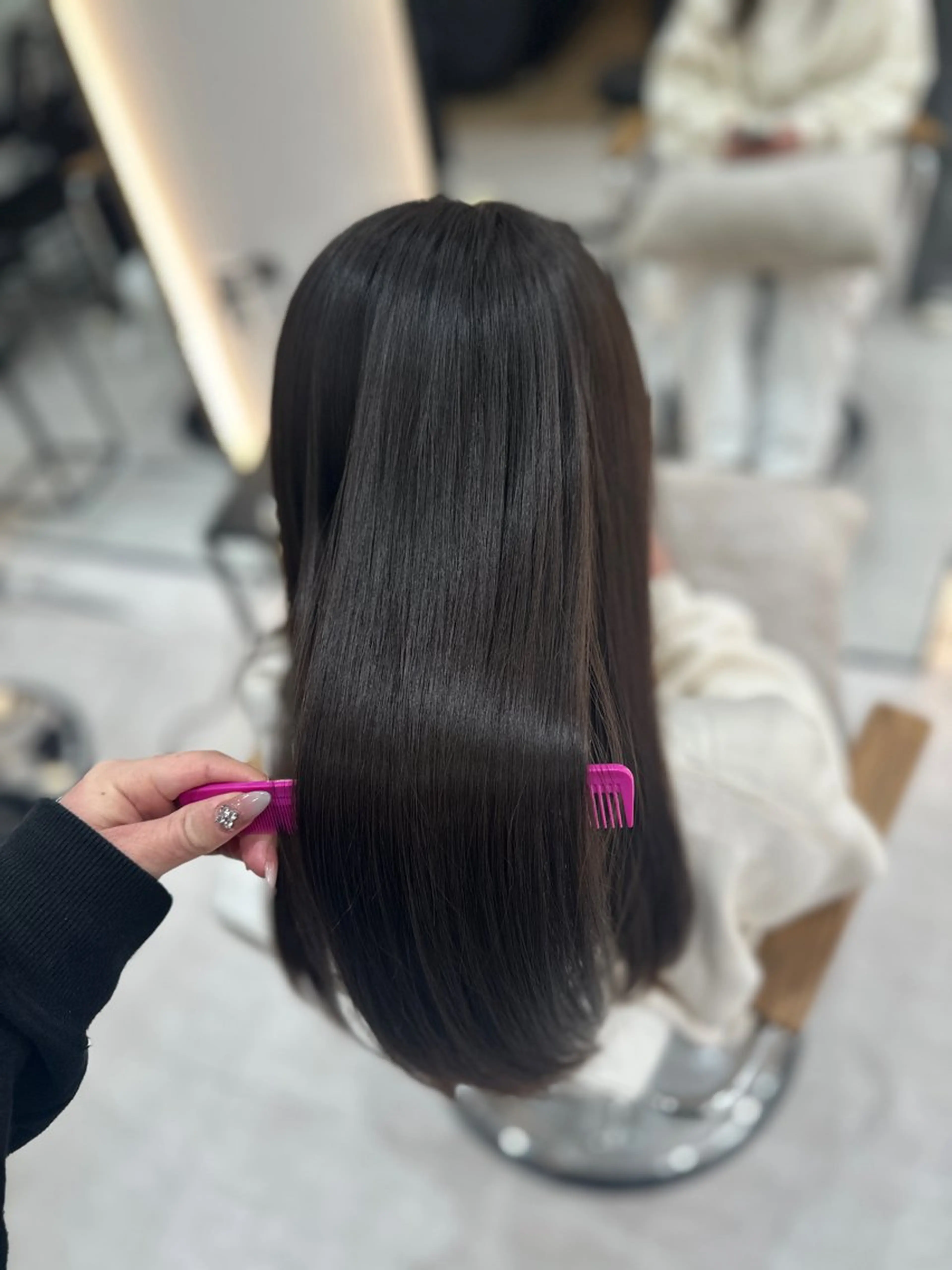 ロング カラー 韓国ヘア/艶髪ロング グレージュ/kanaのヘアスタイル