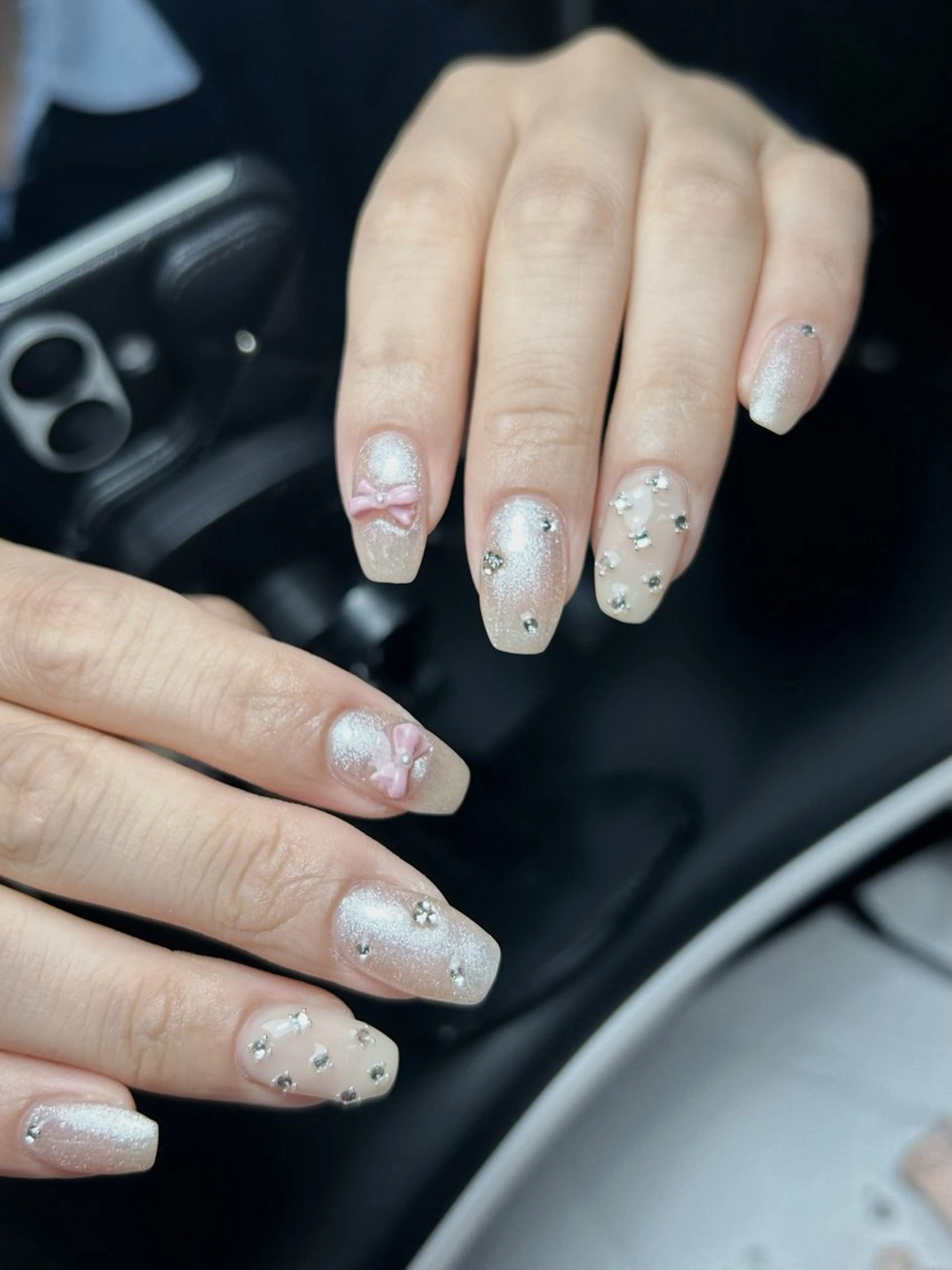 ネイル 韓国ネイル 持ち込み ニュアンスネイル ネイルチップ 冬ネイル RINN ANA.CHUOのネイルデザイン