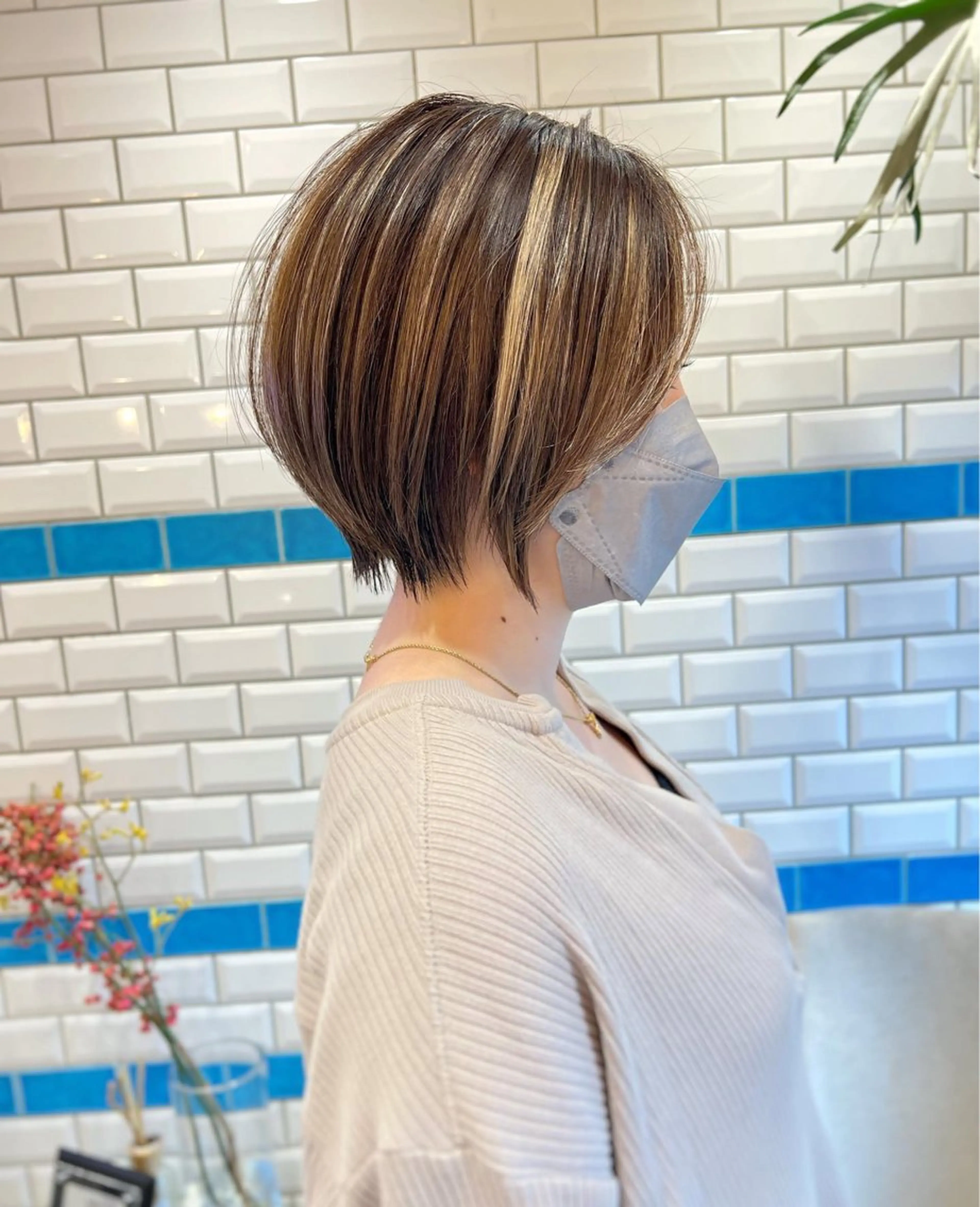 ショート カラー パーマ ショートヘア 絶対垢抜けレイヤー/ 透明感カラーリョウヤのヘアスタイル