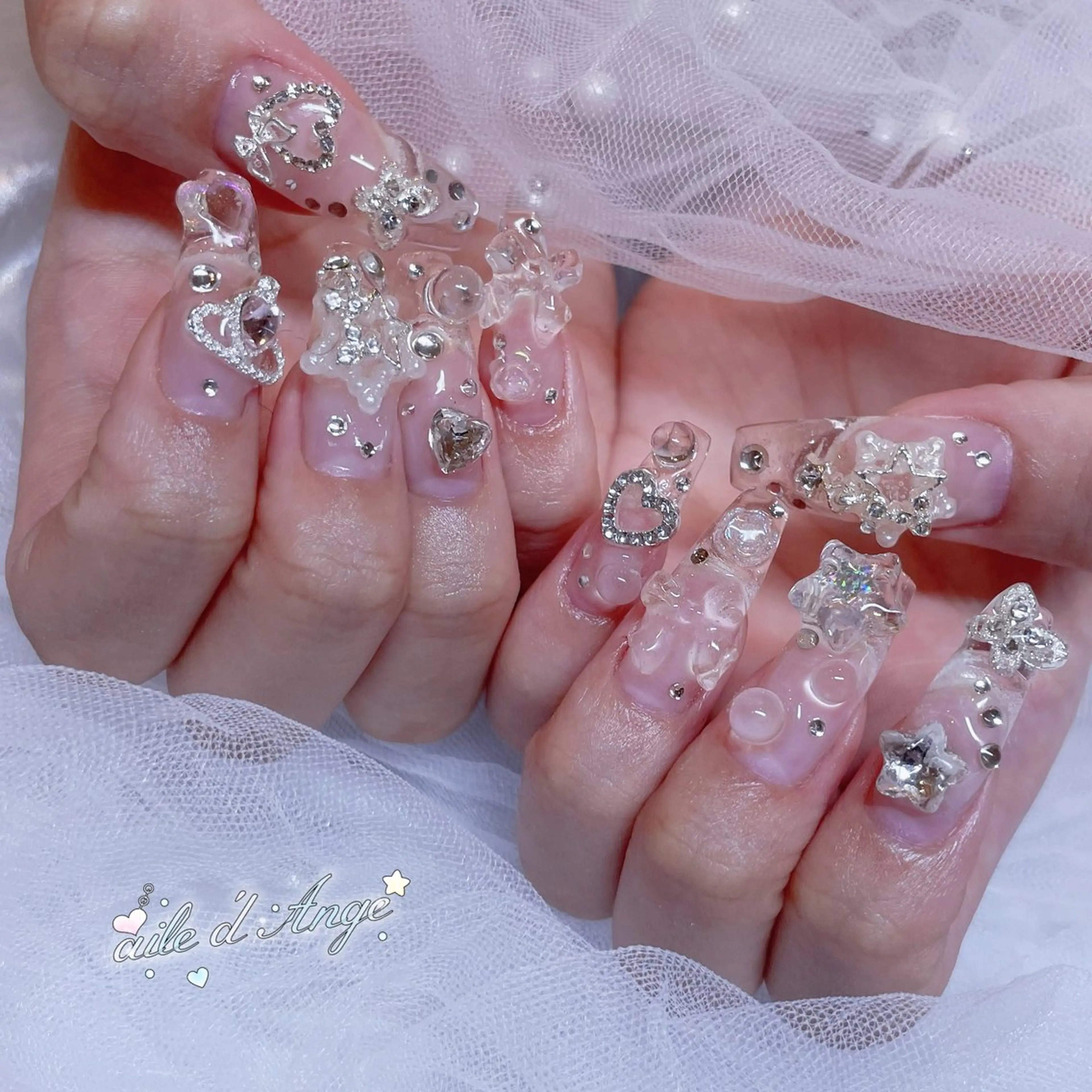 ネイル 長さ出し ハンドネイル aile d'Ange所属・ailed'Ange 🍒miuのネイルデザイン