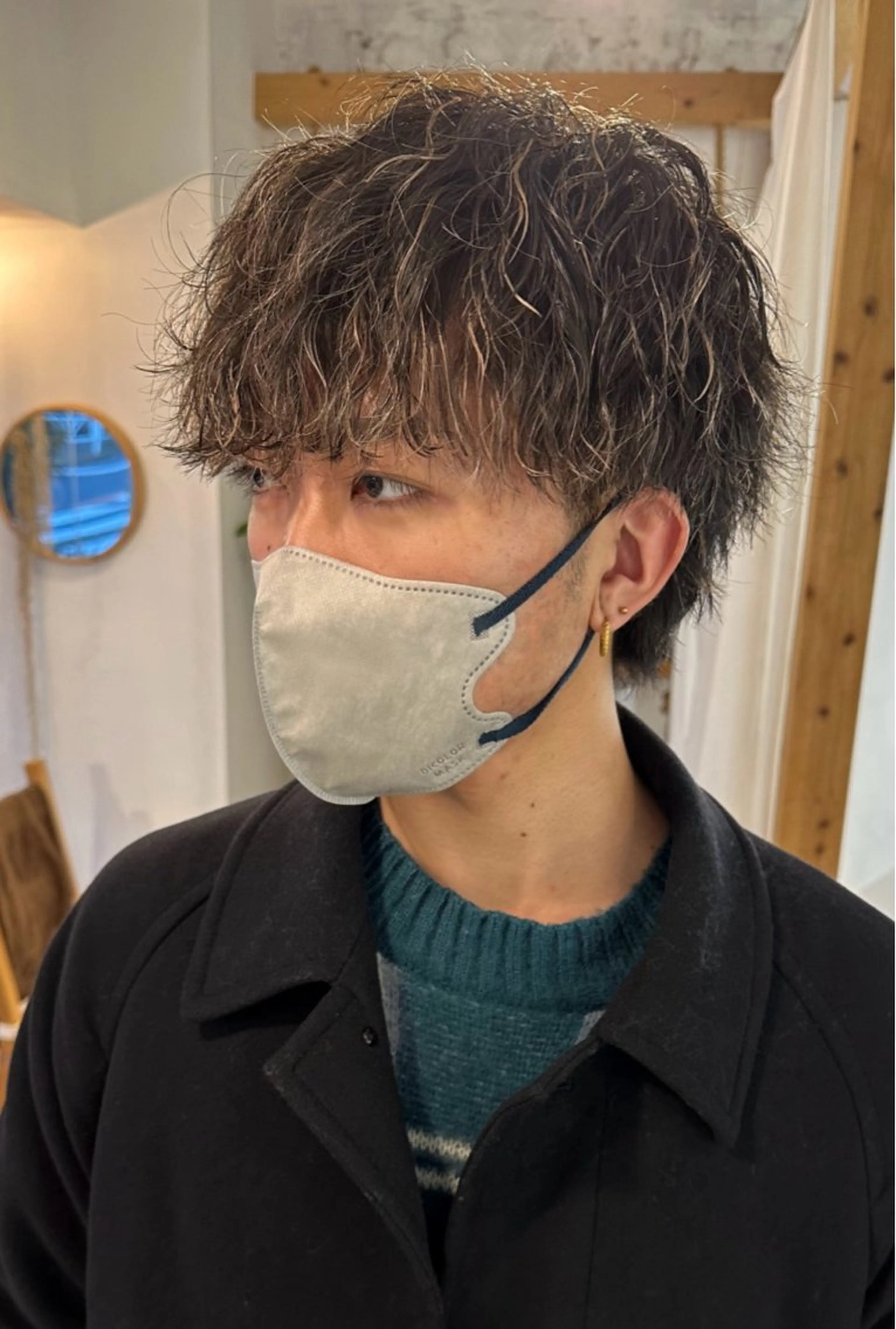 カラー パーマ メンズ メンズメッシュ メンズパーマ メンズウルフカット メッシュ ウルフカット 渋谷 メンズヘア⭐️ タニグチヨシユキのヘアスタイル