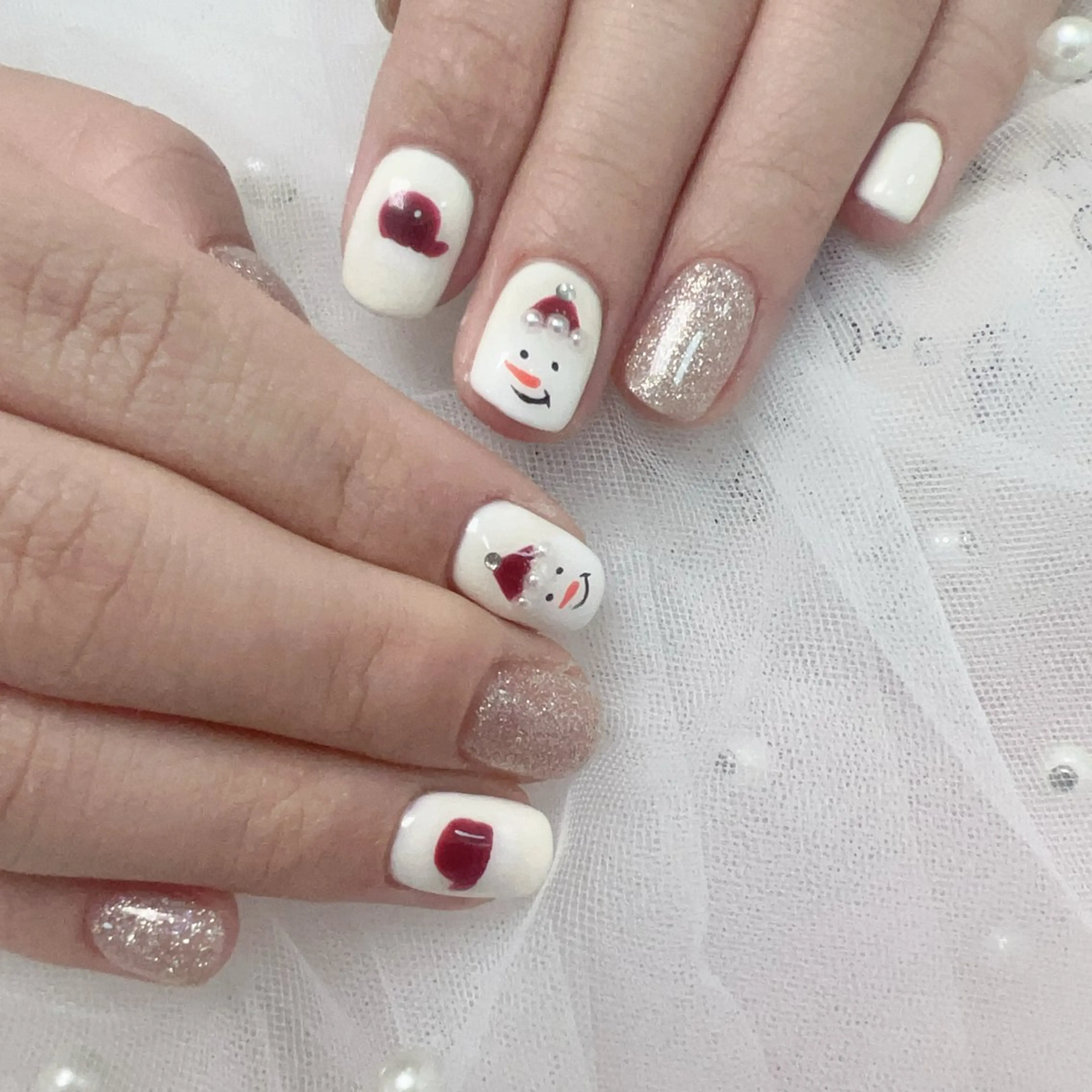 ネイル シンプルネイル 冬ネイル クリスマス YK Rinのネイルデザイン