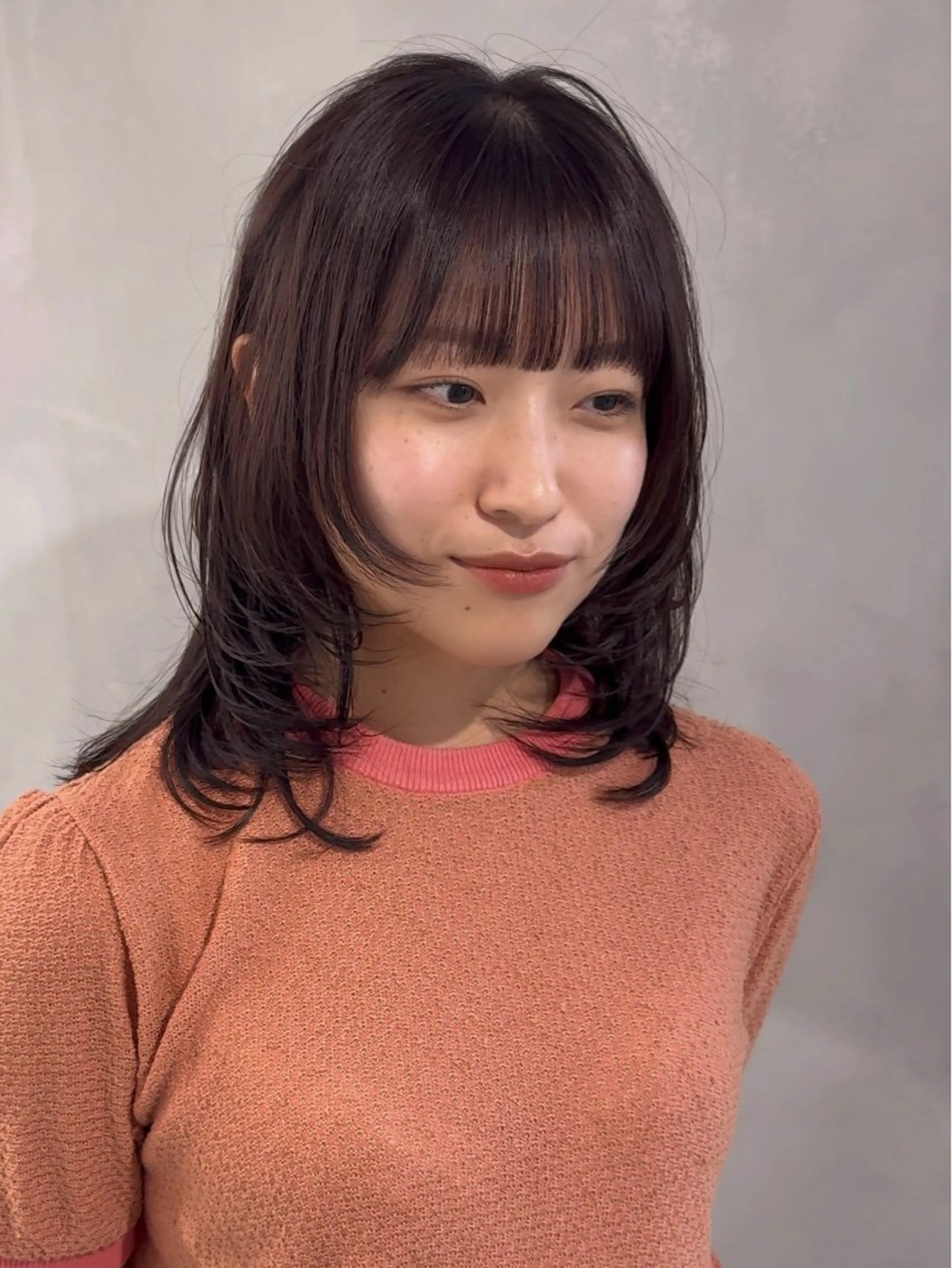 セミロング カット ヘアカラー トリートメント 顔周りcut・ご相談 ＝新宿しずく🇰🇷のヘアスタイル