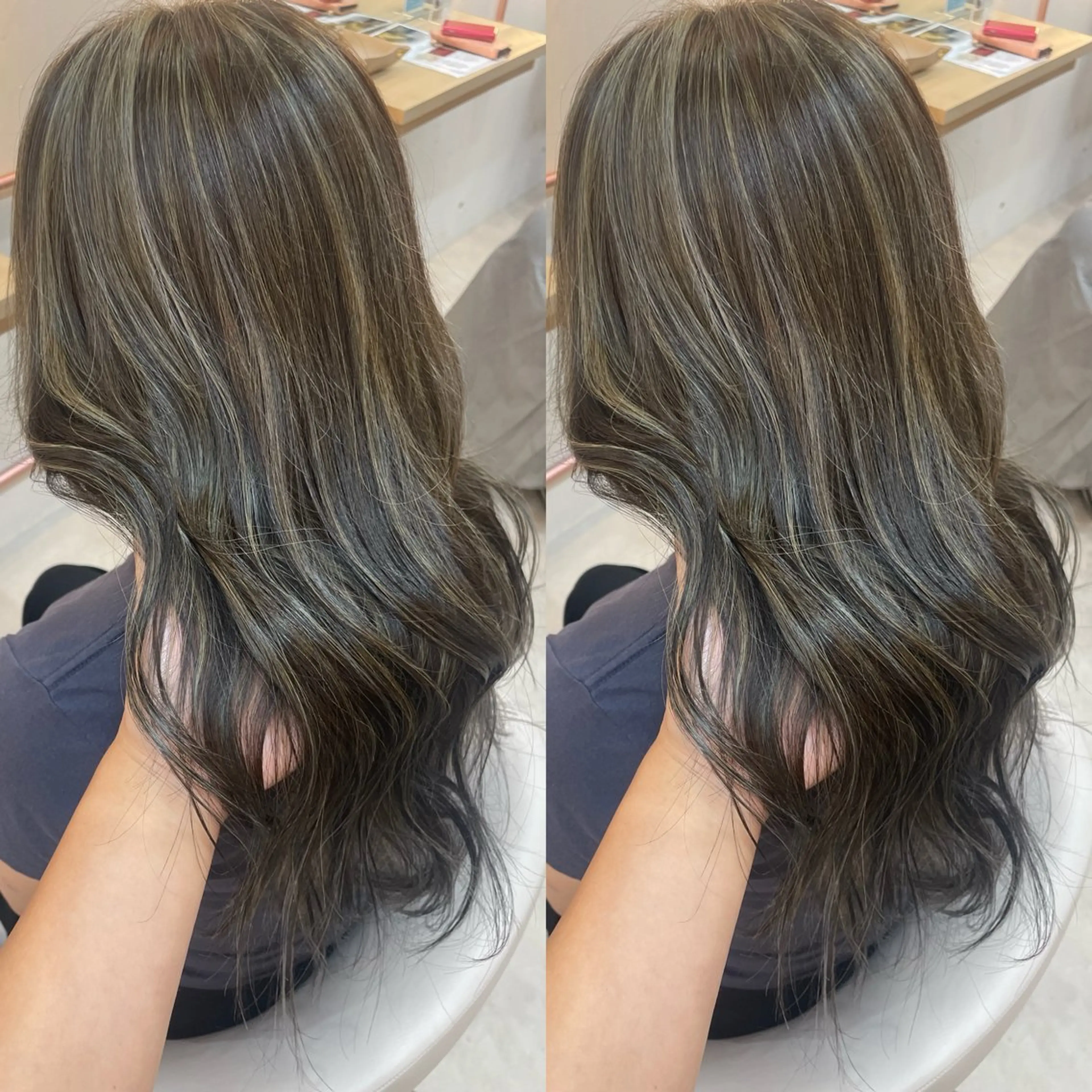 ロング カラー ヘアカラー トリートメント ヘアセット ブリーチ無しダブル カラー🦕まどかのヘアスタイル