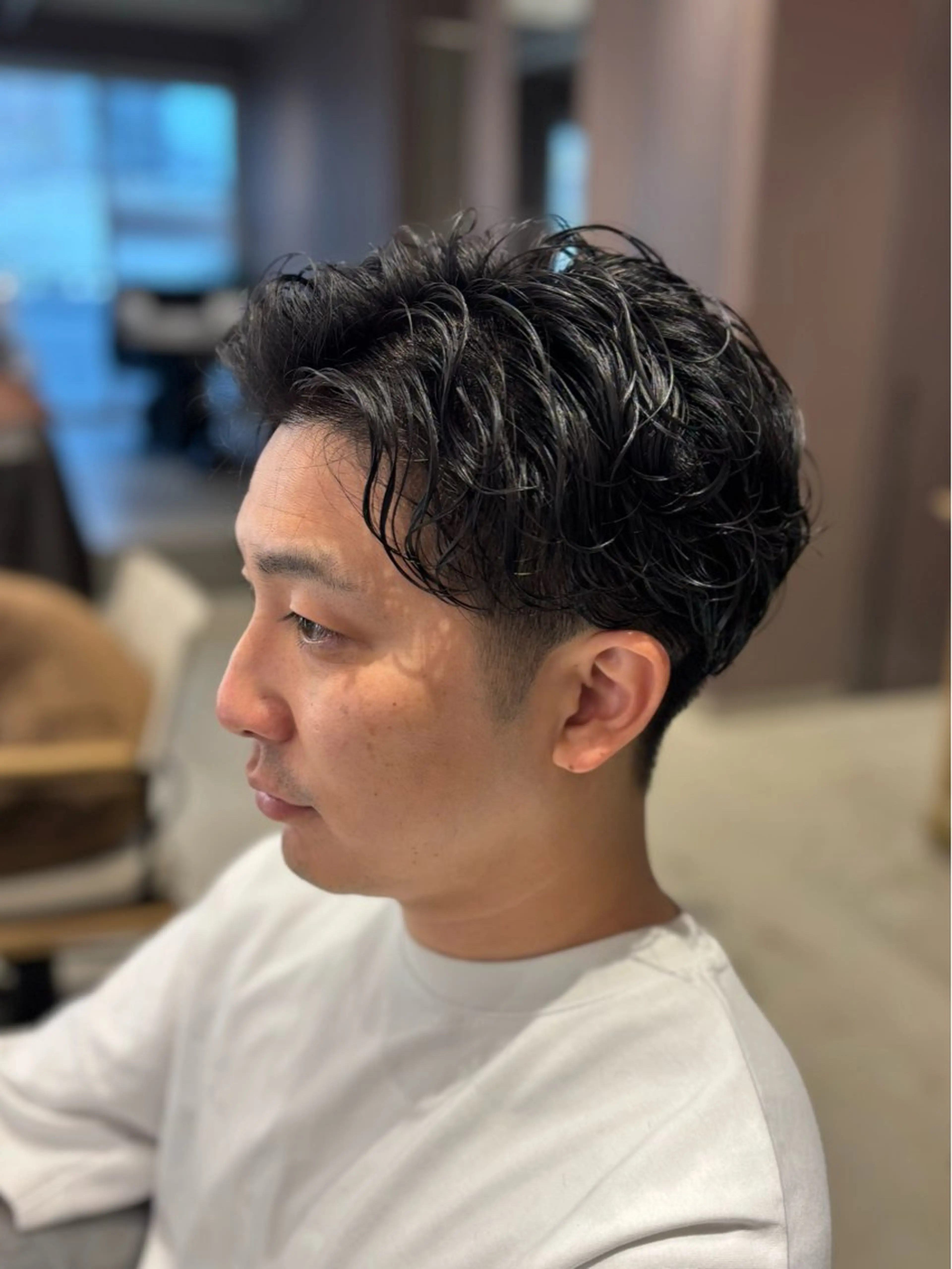 ショート パーマ メンズ カット パーマ 🎼レイヤー/透明感 カラー/nene♬のヘアスタイル