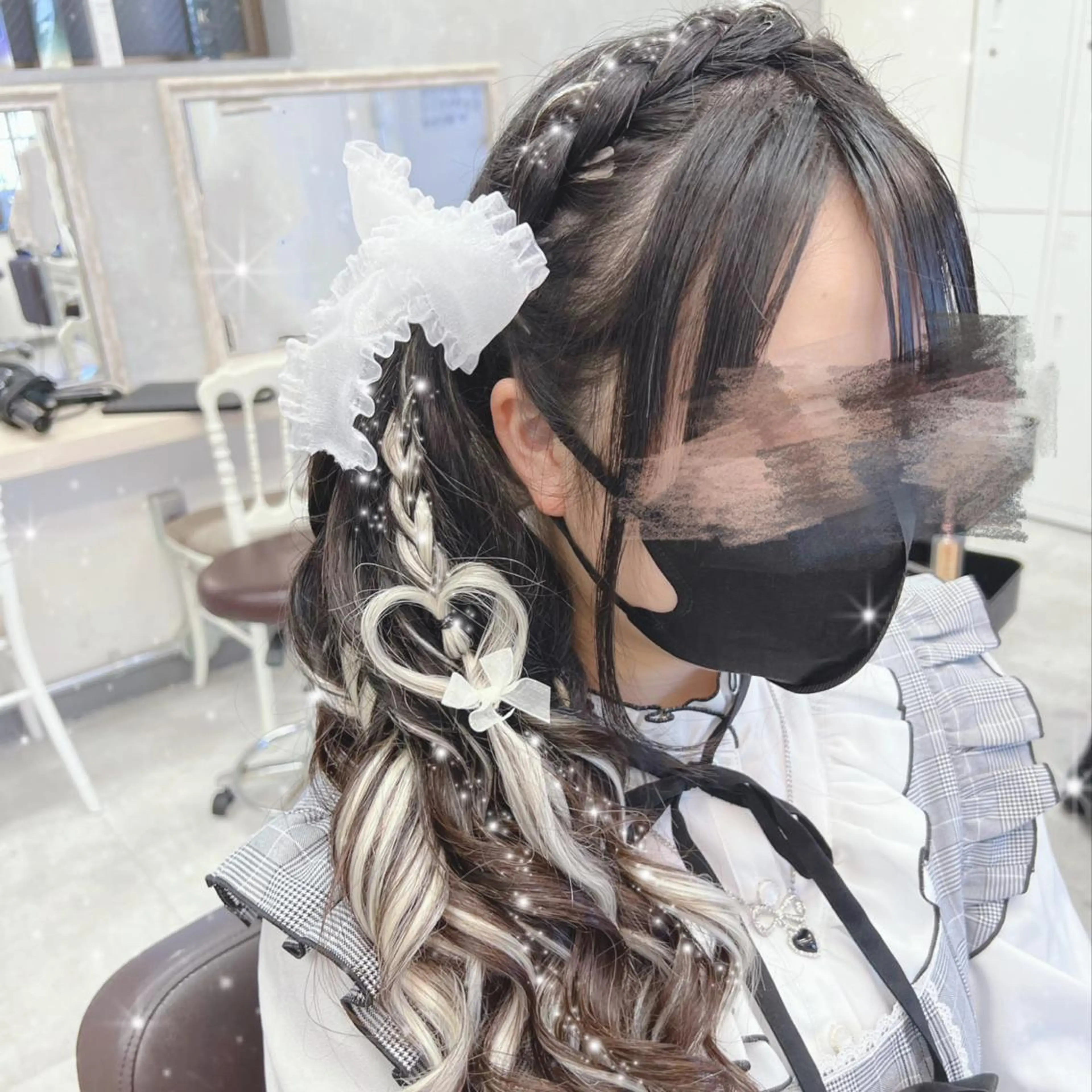 セミロング ヘアアレンジ 量産型ヘア🎀 エクステmariaのヘアスタイル