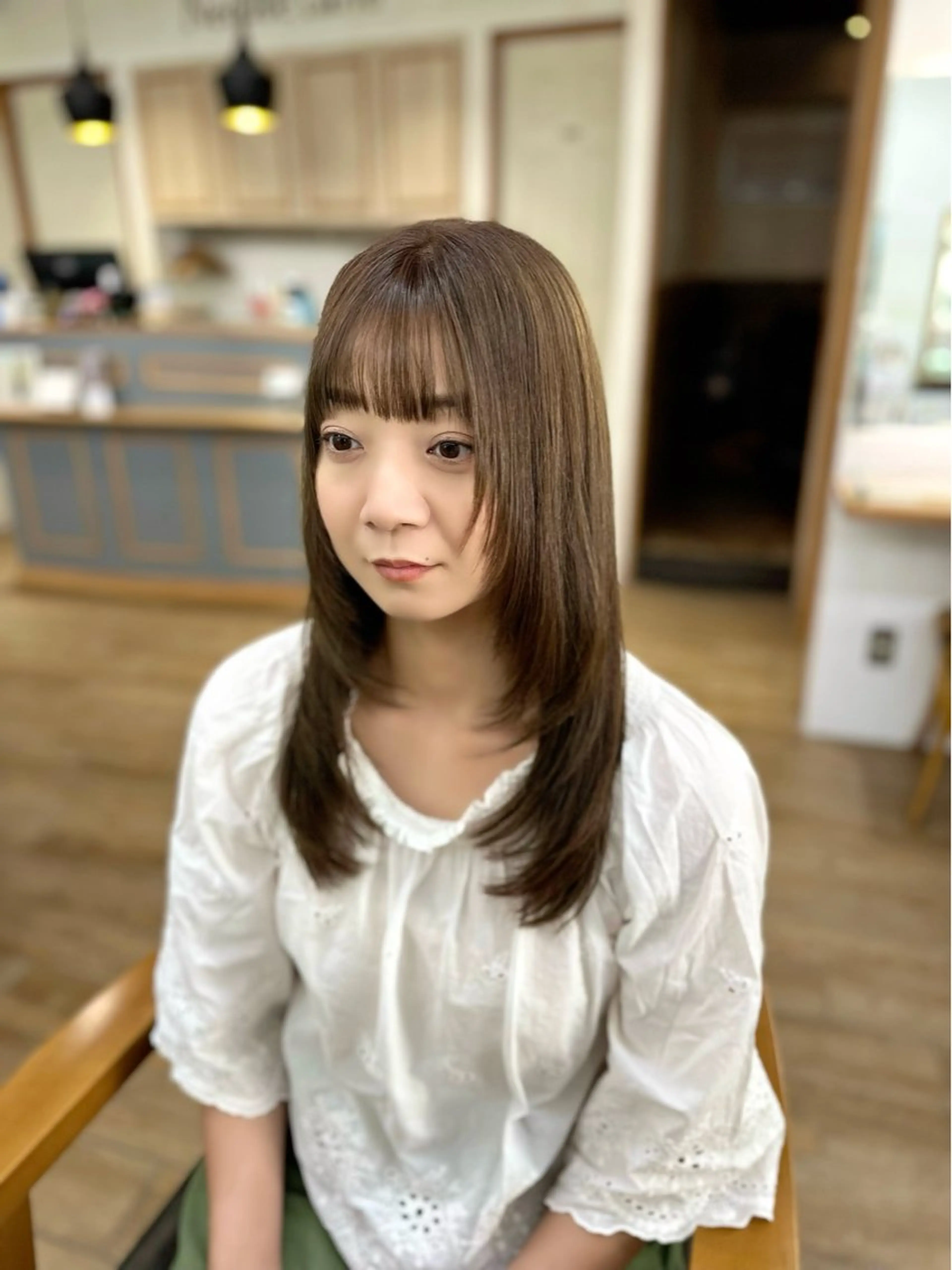 セミロング カラー パーマ ヘアアレンジ メンズ キッズ 骨格レイヤーカット 🌿美髪縮毛矯正のヘアスタイル
