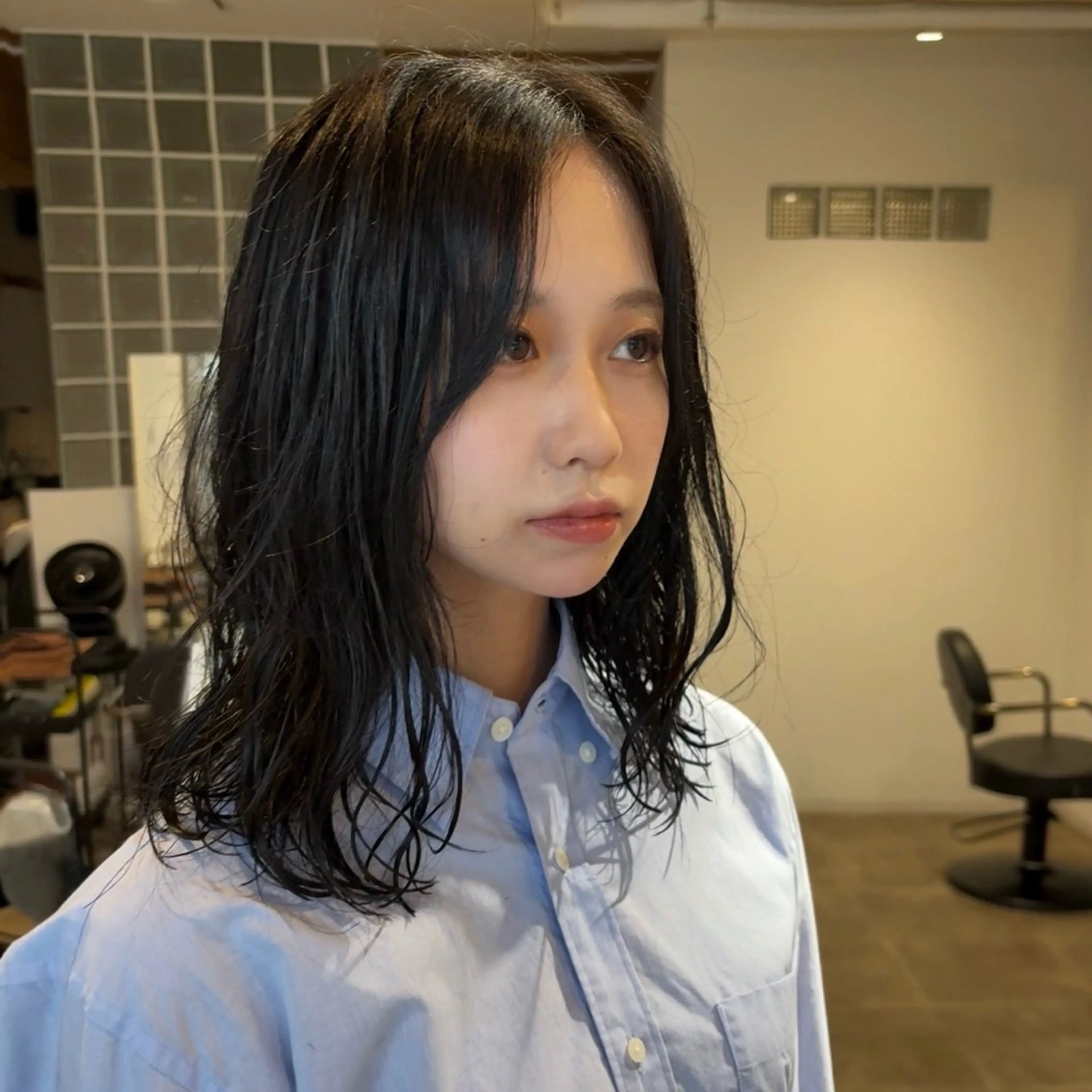 ミディアム パーマ ミディアムパーマ カット パーマ 悩みを解決💫似合せ RENのヘアスタイル