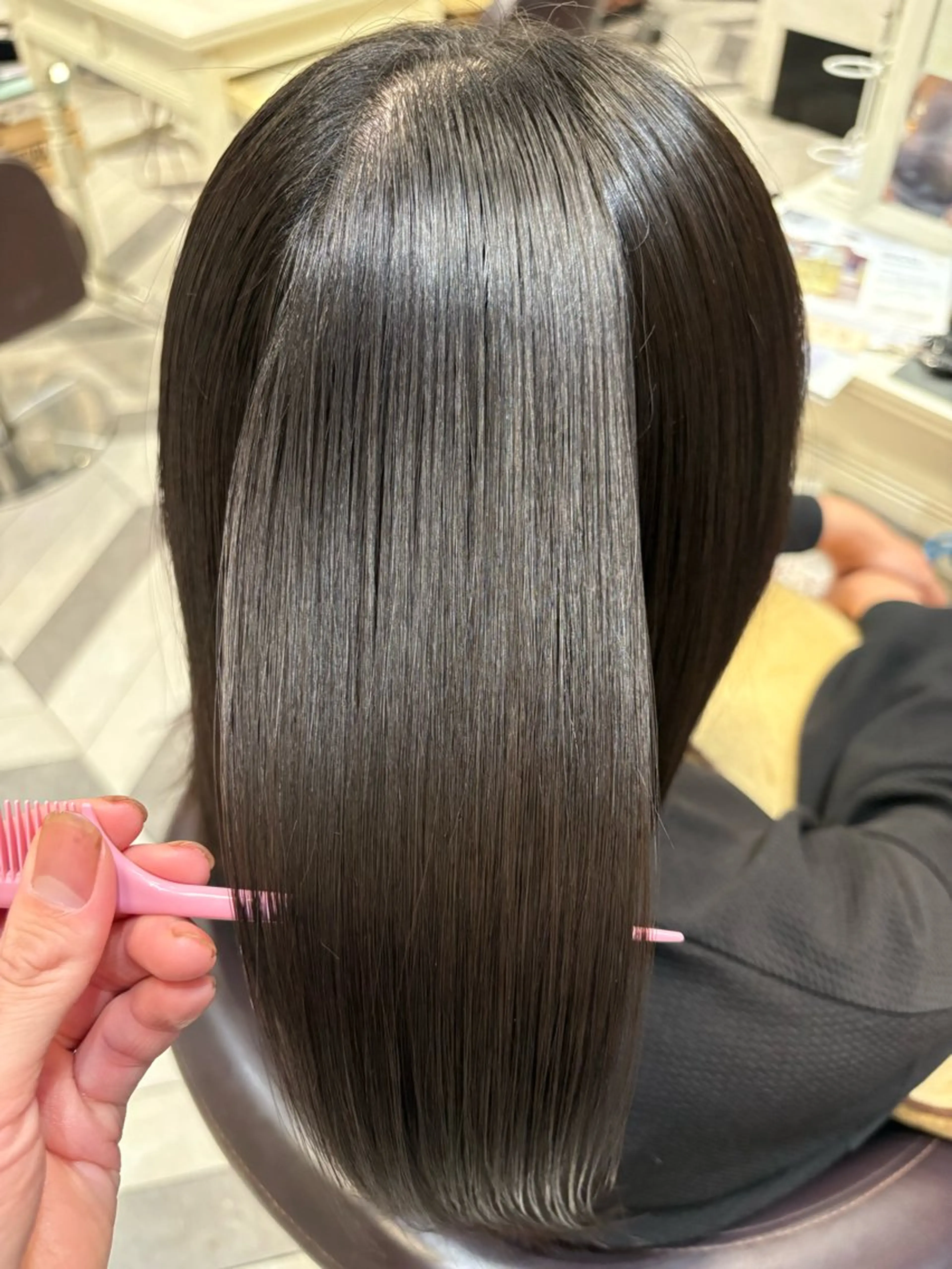 ミディアム 縮毛矯正 田中 元規のヘアスタイル