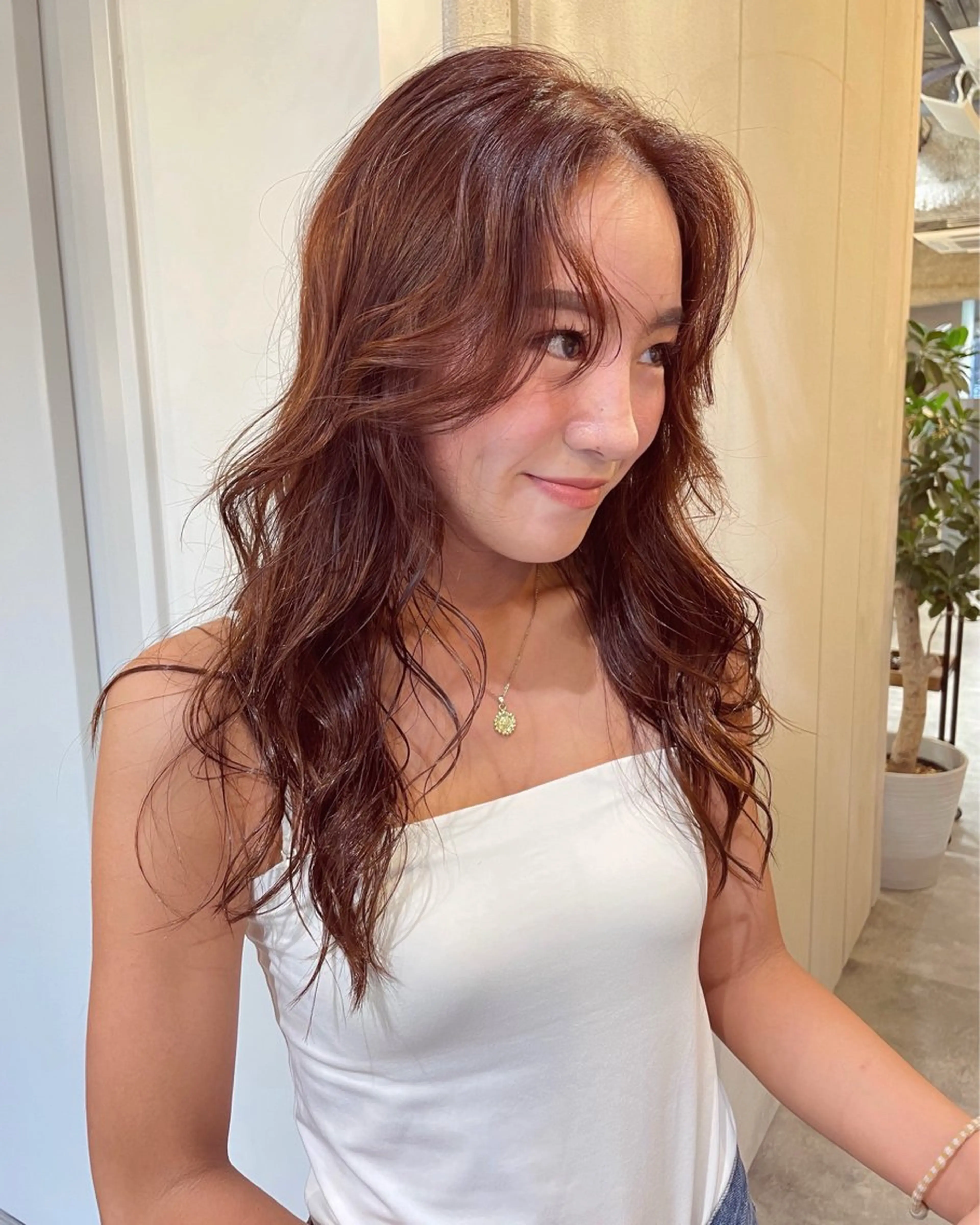 ロング カラー ブラウンカラー オレンジ オレンジブラウン カット ヘアカラー volta∞knot所属・狩野 羅夢のヘアスタイル