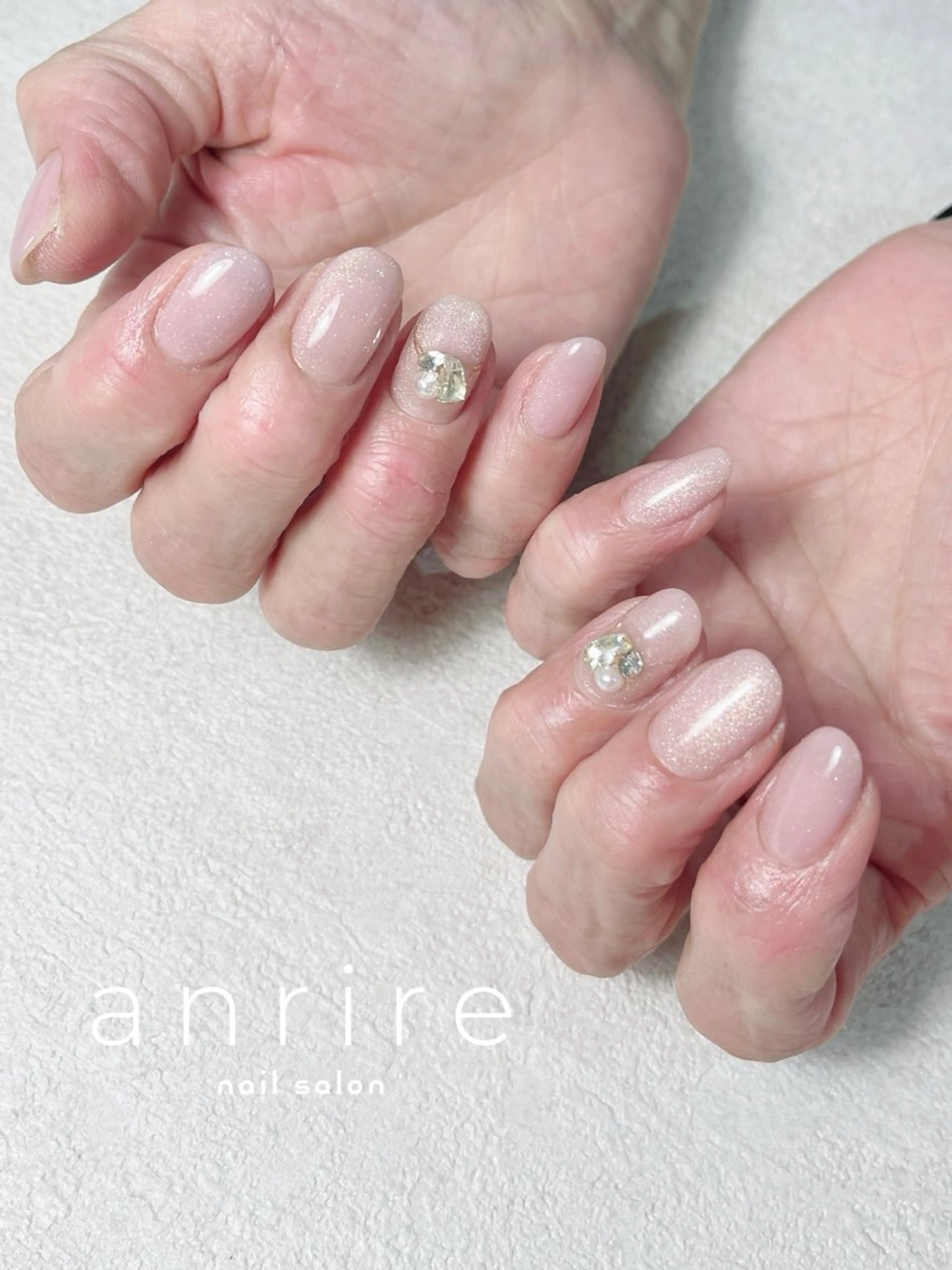 ネイル ジェルネイル キラキラネイル マグネットネイル おそろいネイル ミラーネイル ハンドネイル nailsalon anrireのネイルデザイン