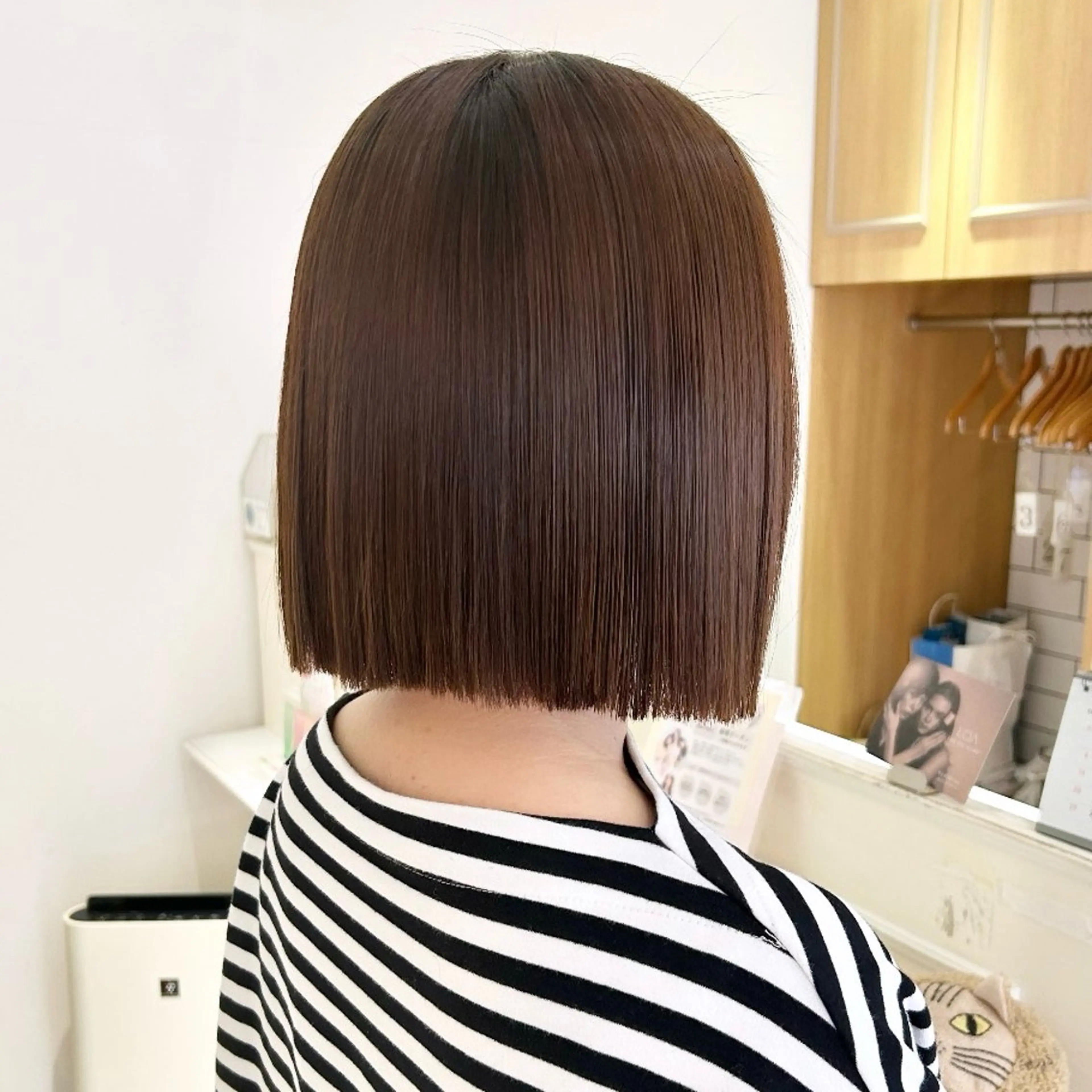 ミディアム カラー ヘアアレンジ カット ヘアカラー 吉水 彩乃 /ボブ/艶感カラーのヘアスタイル