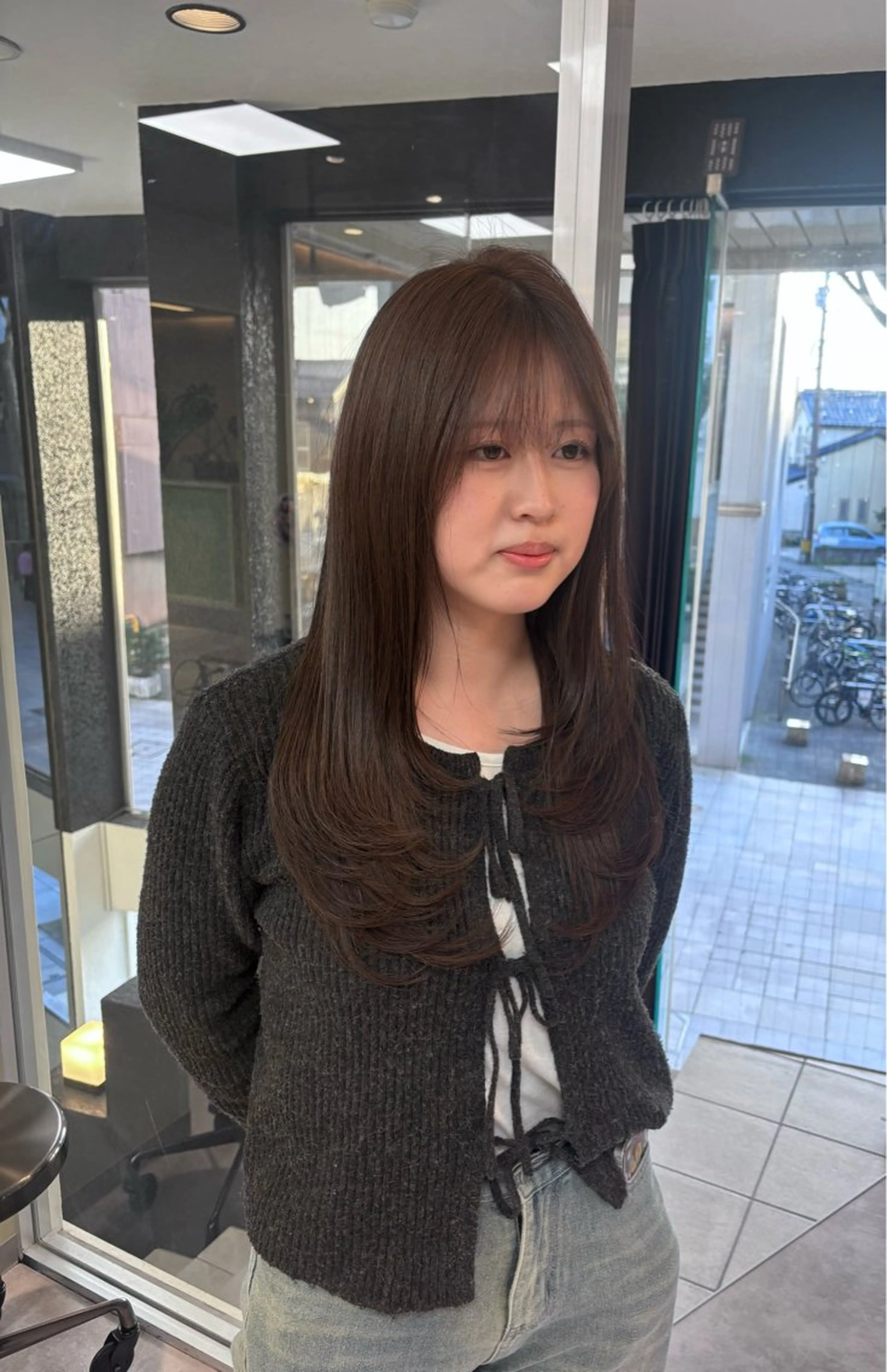 セミロング カラー 竹田 佳奈のヘアスタイル