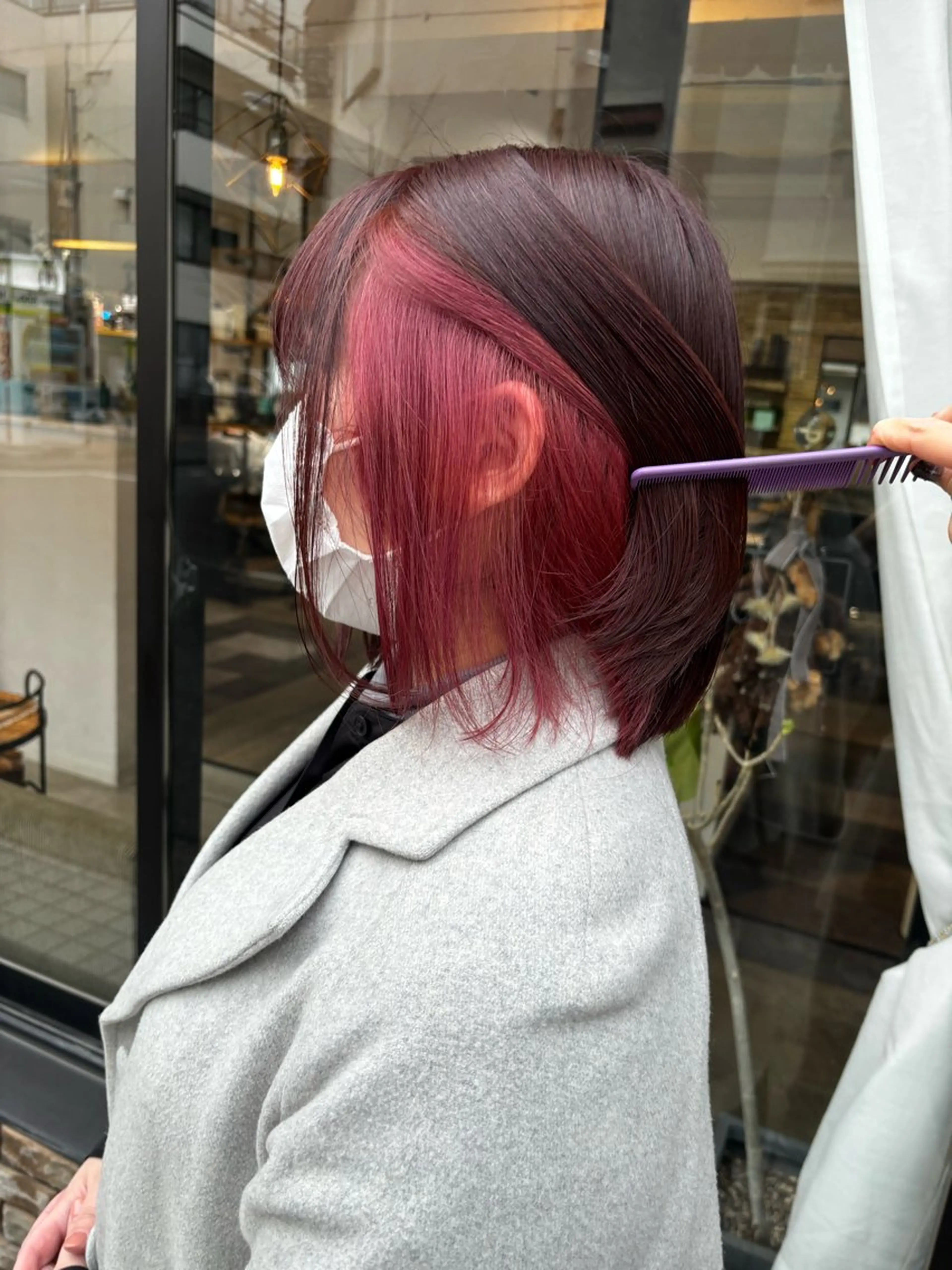 ショート カラー インナーカラー ヘアカラー 🍒サクラ🍒 /透明感カラー/艶髪のヘアスタイル