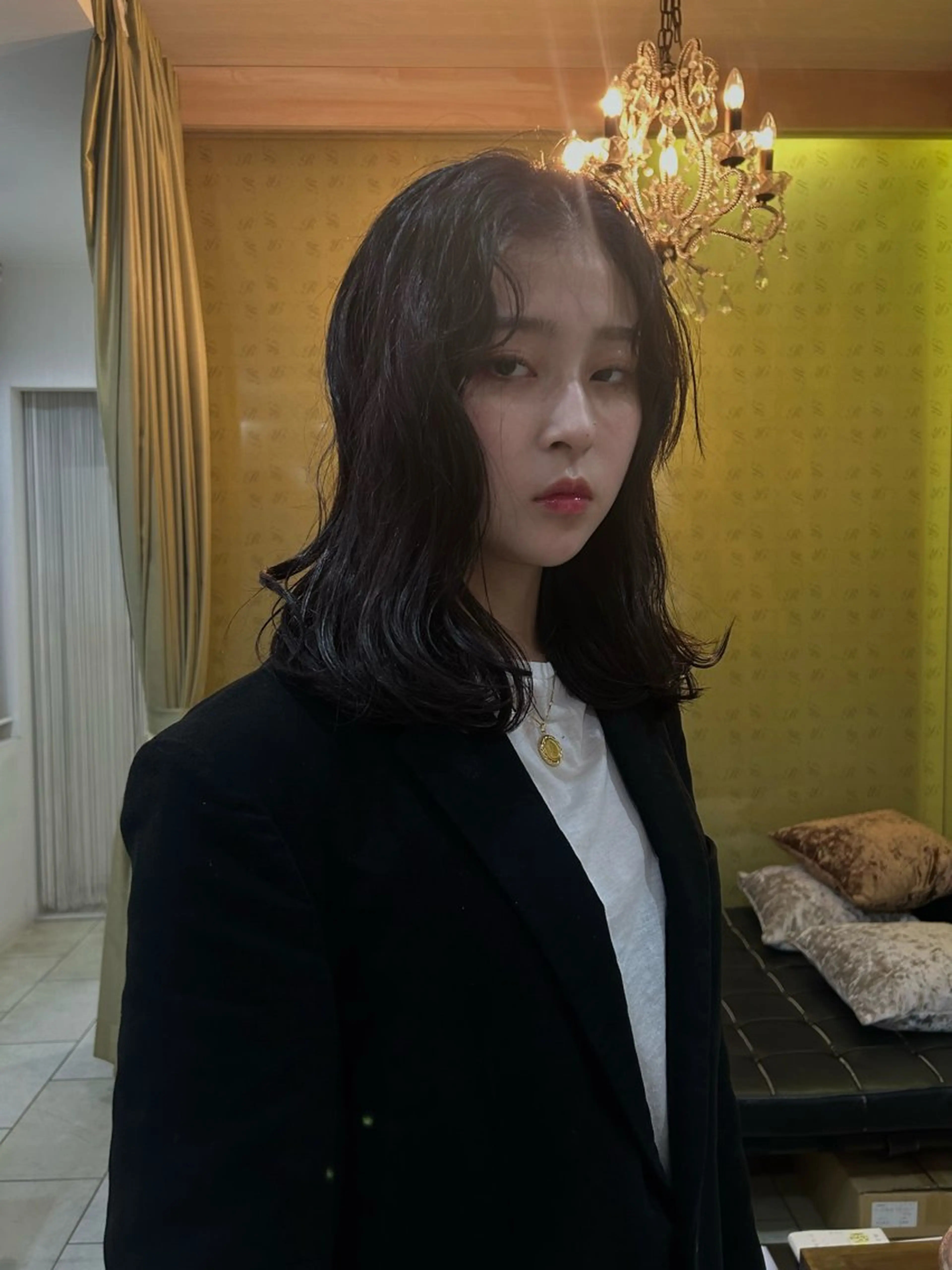 ミディアム パーマ ミディアムパーマ カット パーマ 似合わせパーマ/ メンズパーマ/しゅうのヘアスタイル