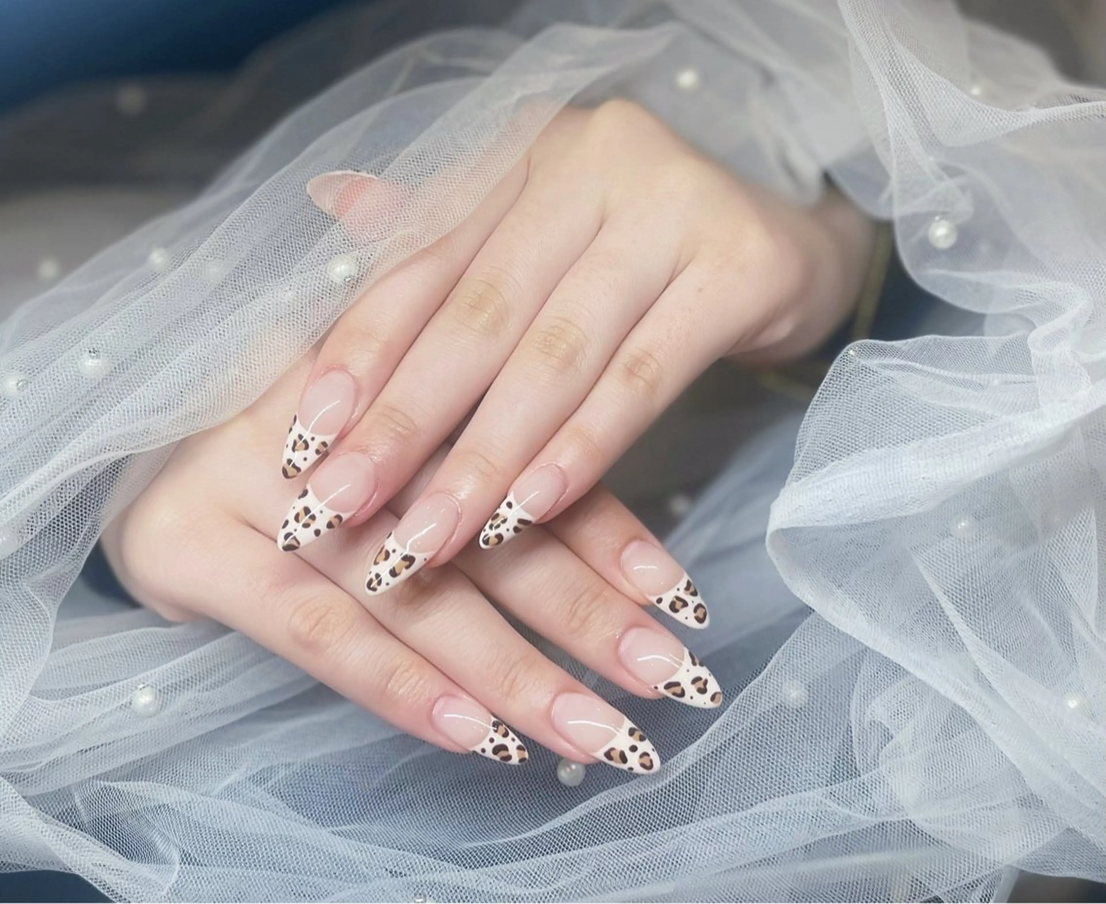ネイル オーロラネイル 長さ出し フレンチネイル ジェルネイル キラキラネイル Sora Nailのネイルデザイン