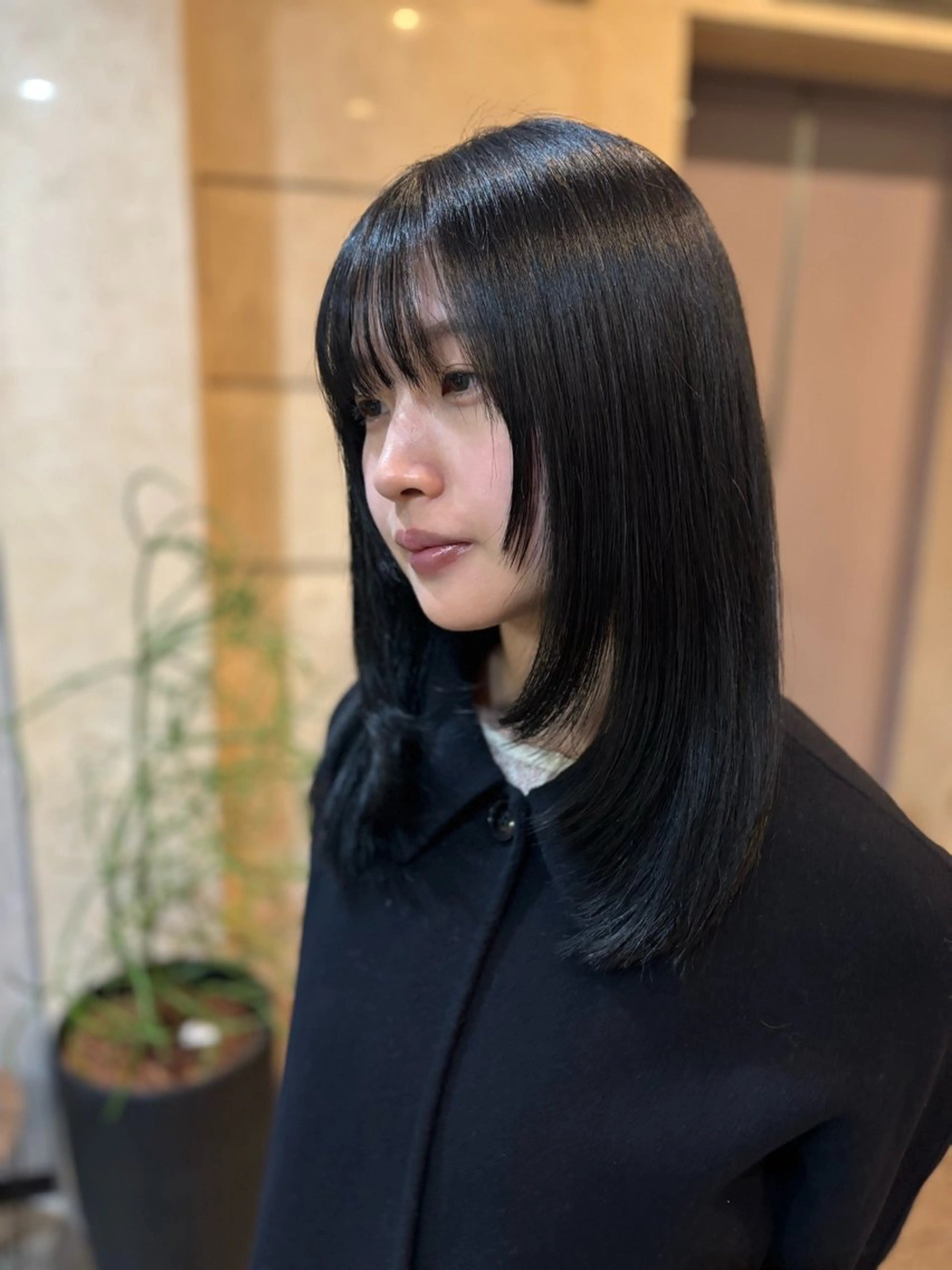 セミロング カラー 顔周りカット カット ヘアカラー トリートメント 髪質改善/韓国ヘア/ 赤み消し/sahoのヘアスタイル