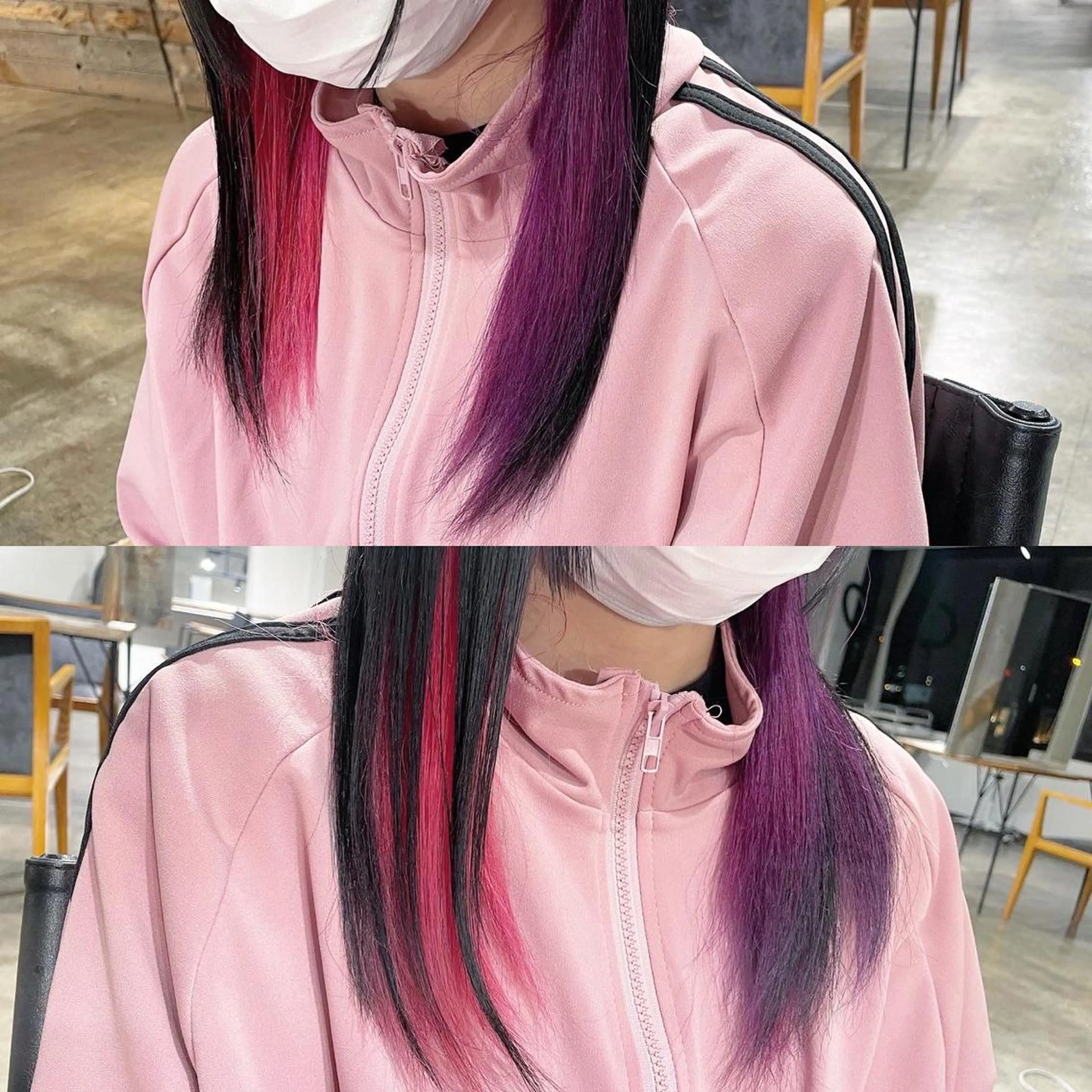 ロング カラー インナーカラー ピンクカラー パープルカラー ヘアカラー トリートメント ハイトーン/レイヤー /ケアブリーチ石川治のヘアスタイル