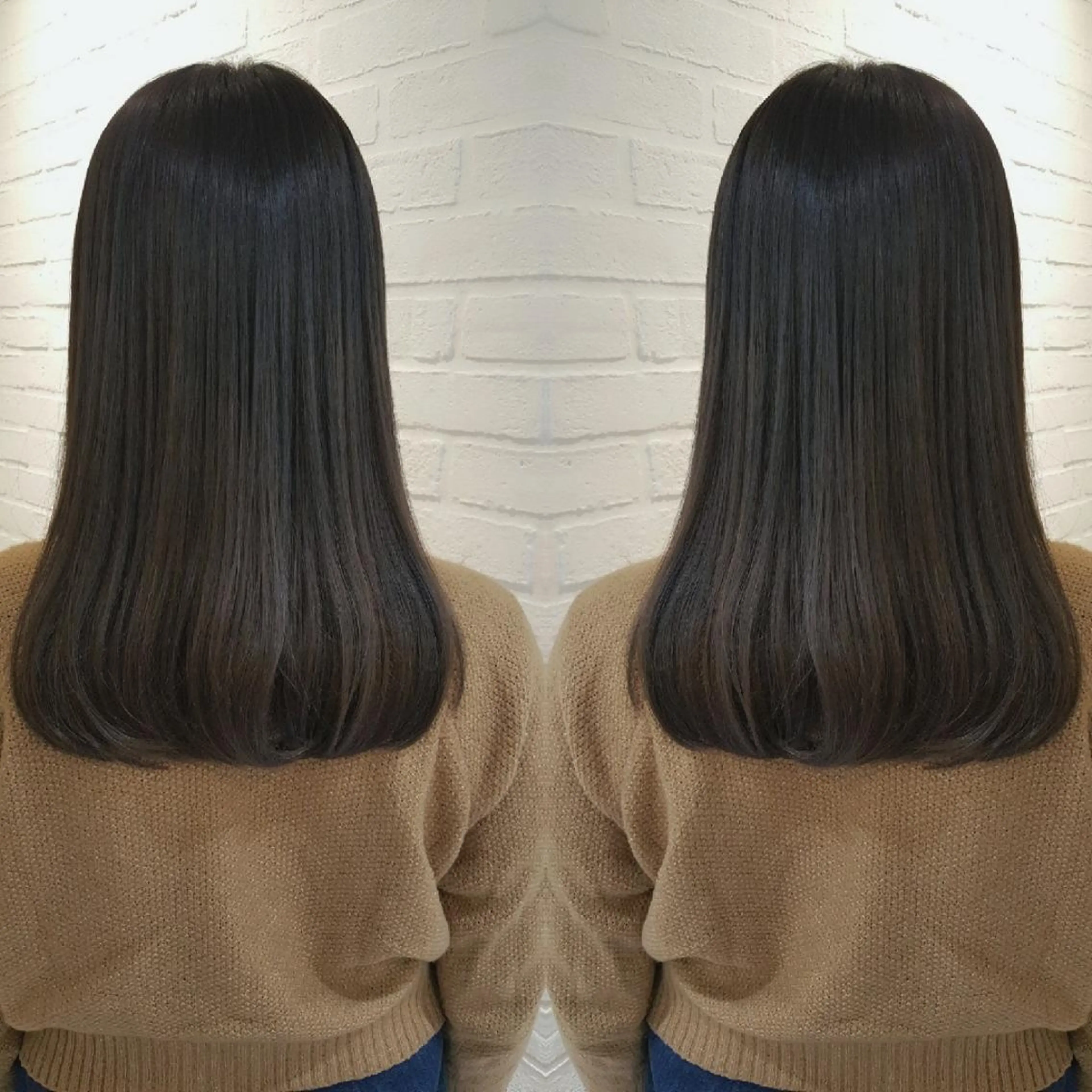 セミロング アッシュ あらき ちさとのヘアスタイル