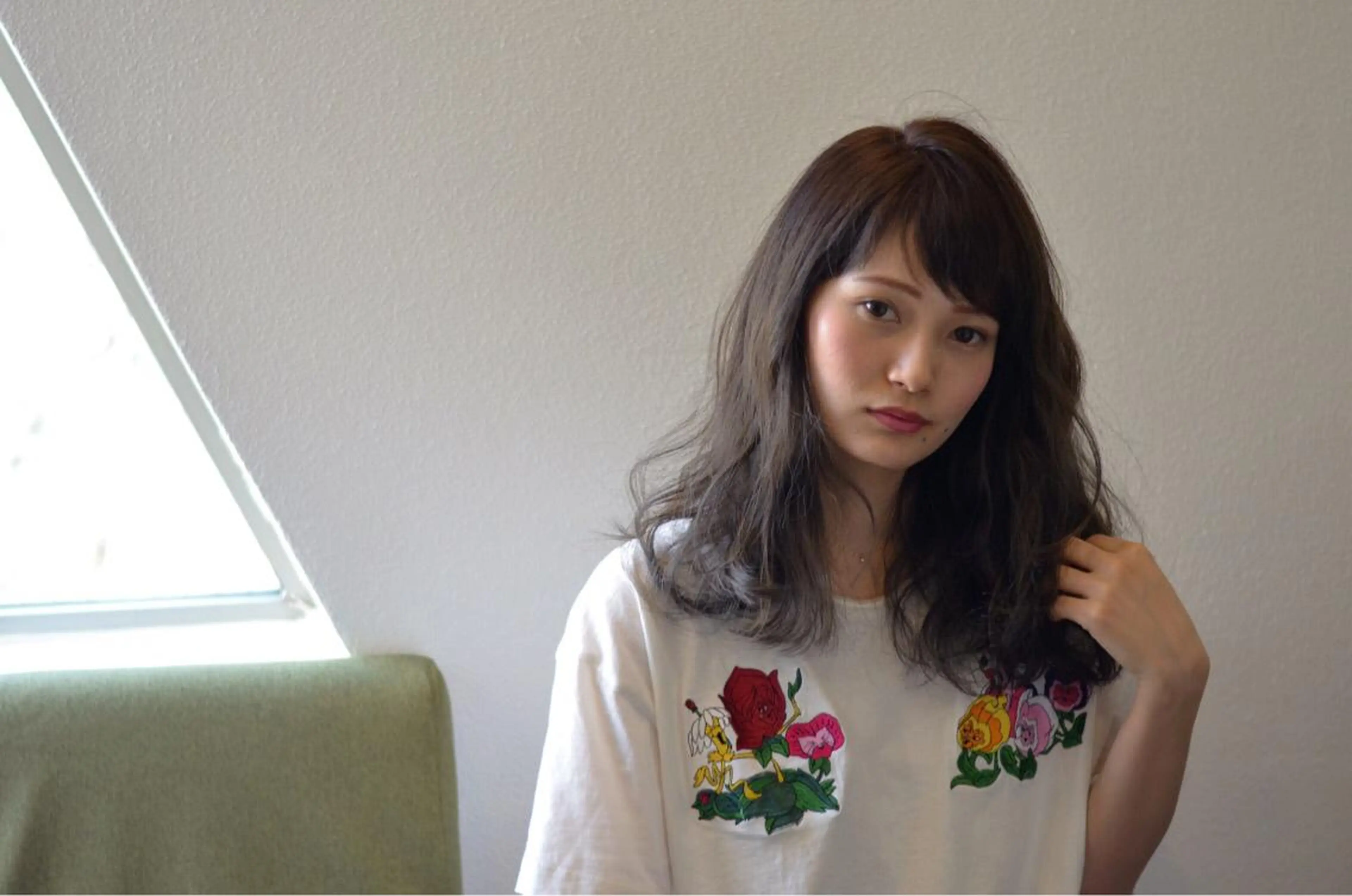 セミロング カラー グレージュ GiseL天神カラー 髪質改善/ブリーチのヘアスタイル