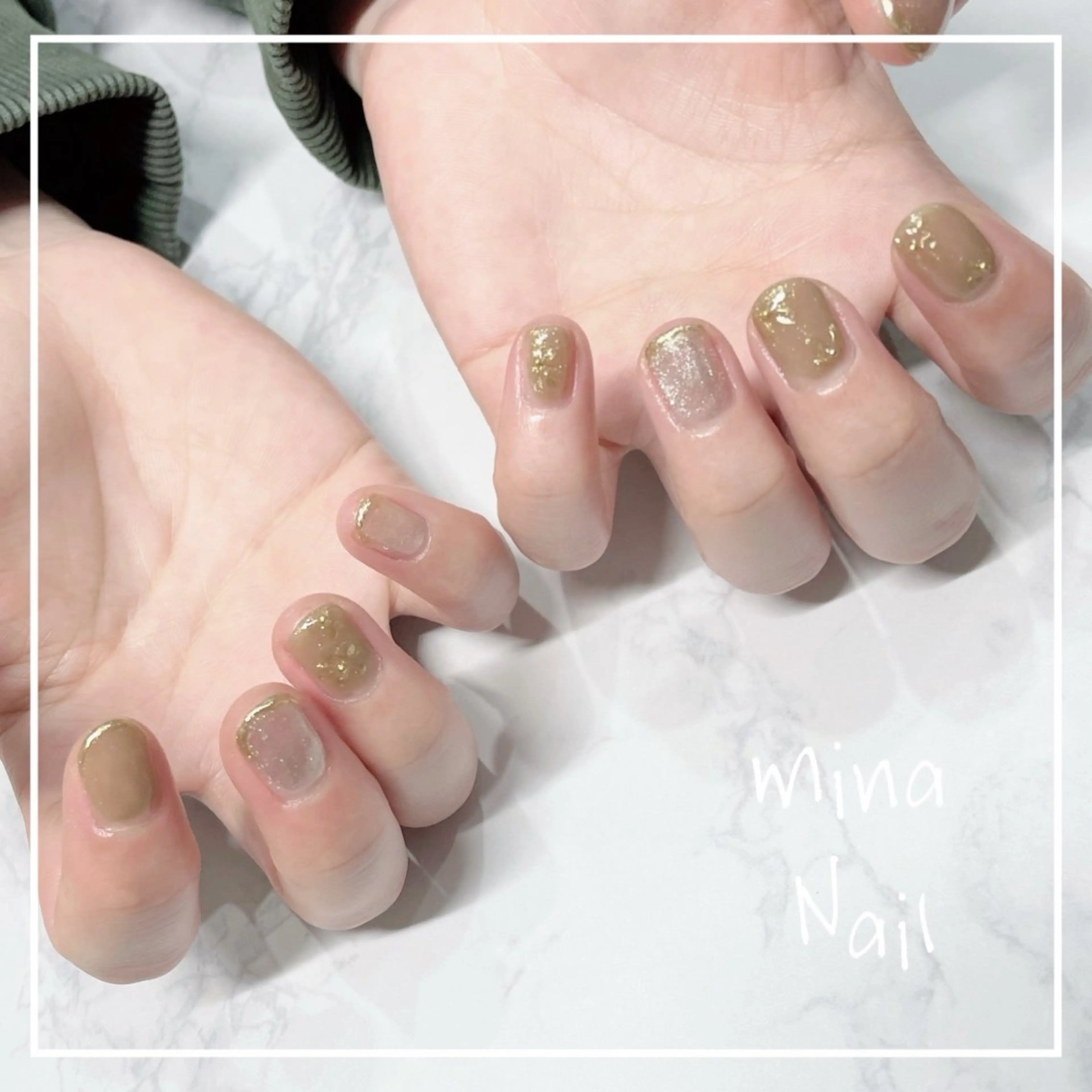 ネイル アートネイル 成人式 ゴールド マグネットネイル ミラーネイル mina Nailのネイルデザイン