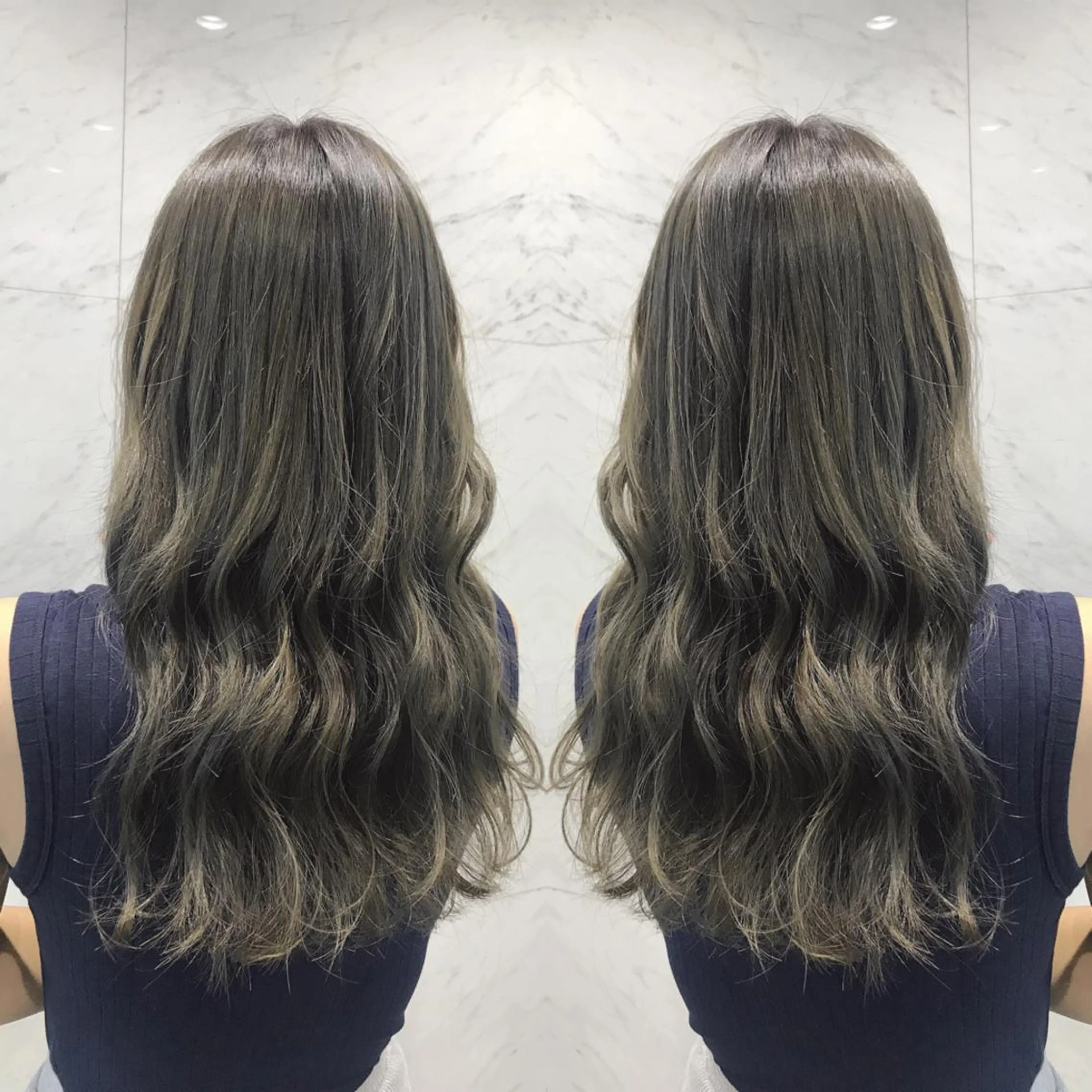 ロング ヘアカラー 重政 和樹のヘアスタイル