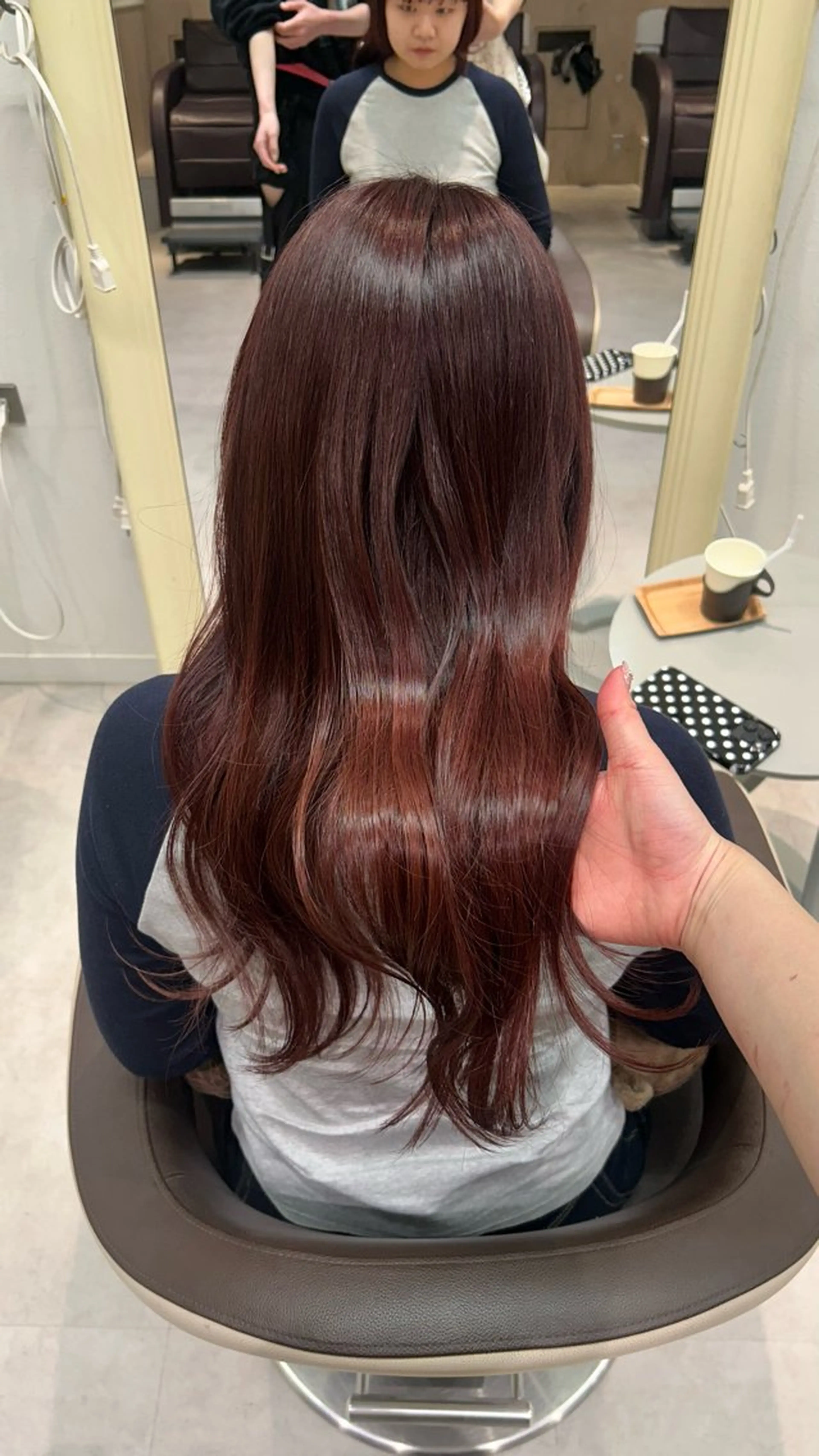 ロング 縮毛矯正/ブリーチ 無しWカラーのヘアスタイル