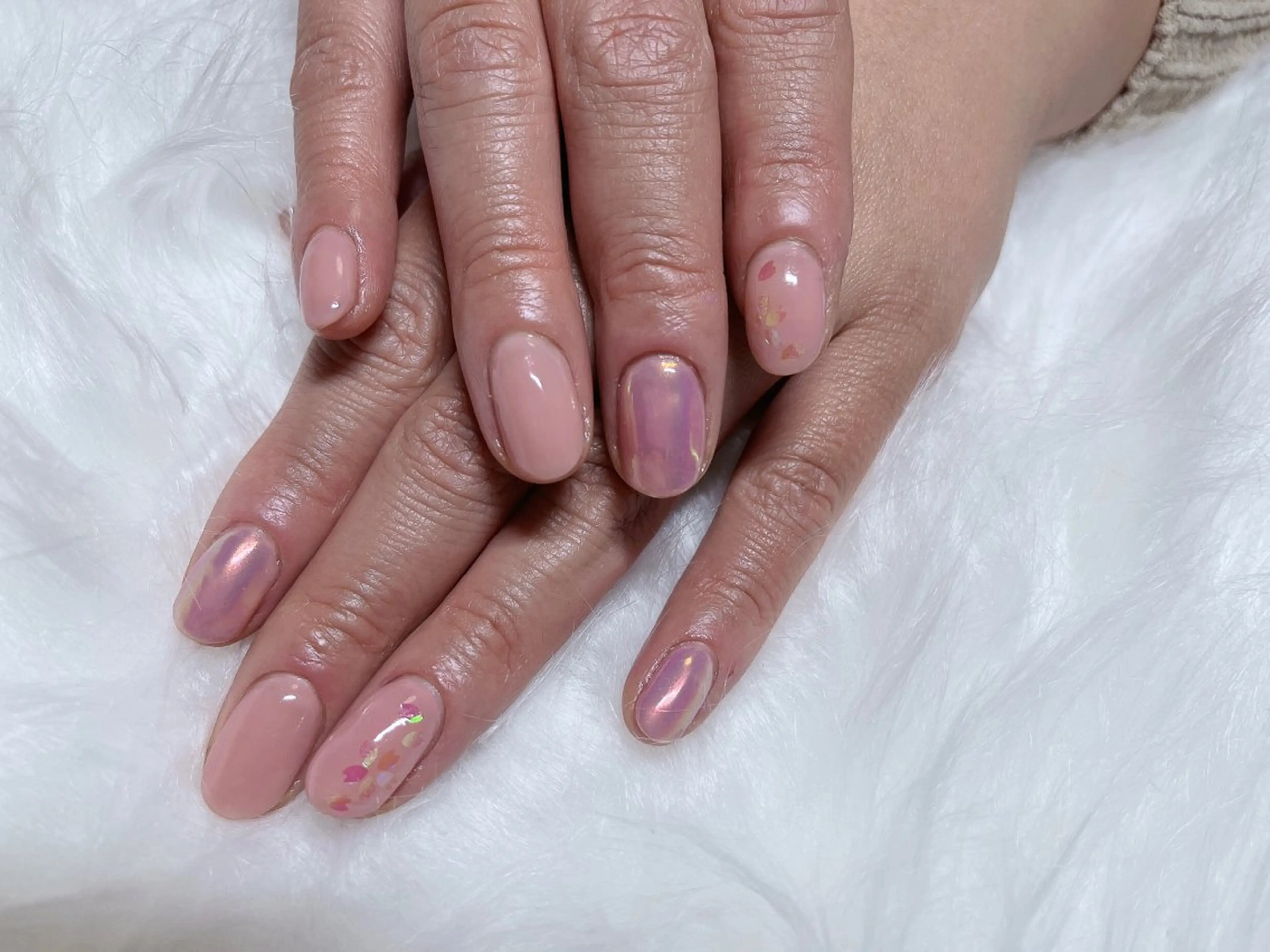 ネイル 桜ネイル ミラーネイル ワンカラーネイル かわむら りょうこのネイルデザイン