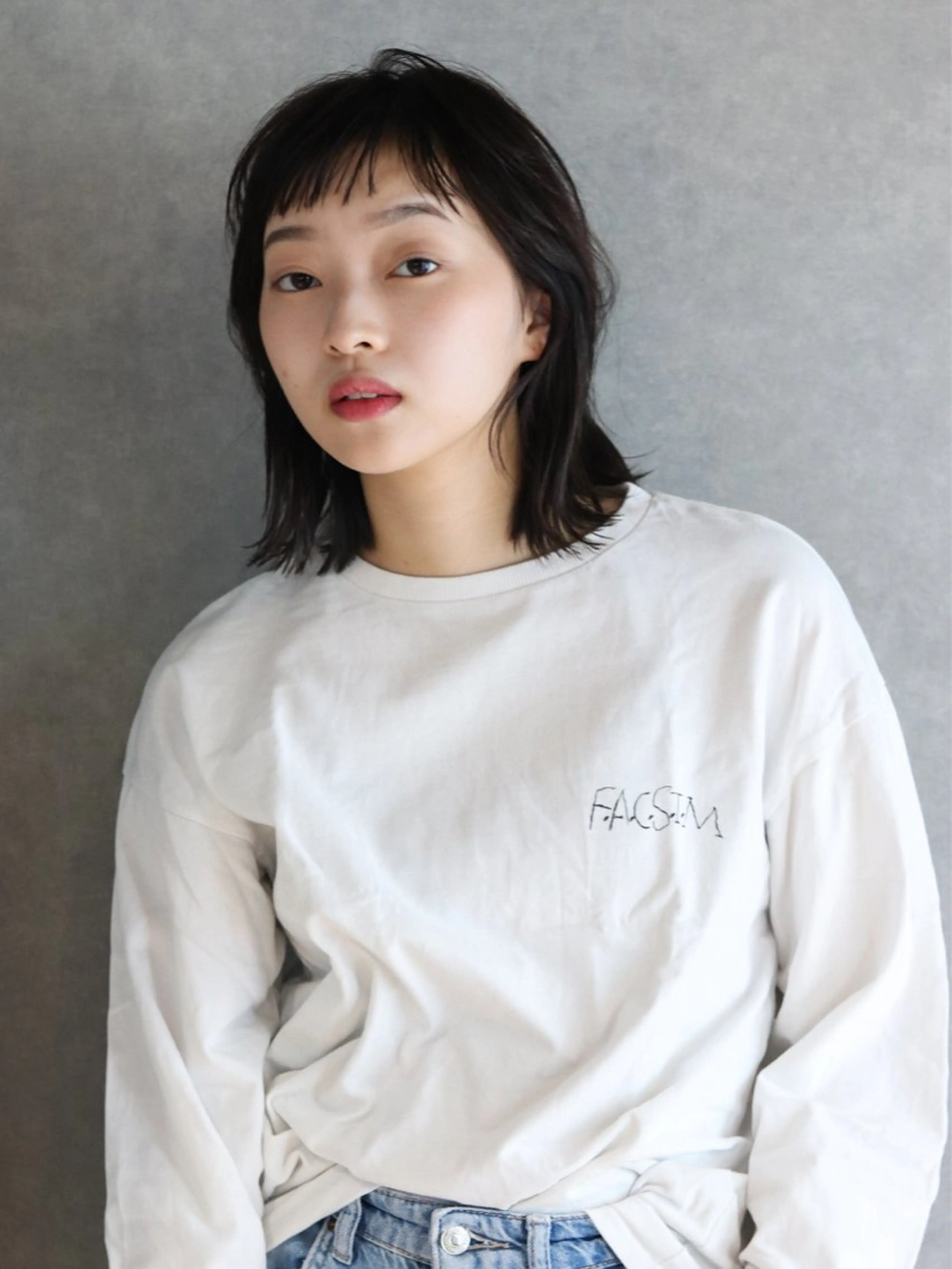 ミディアム 柔らかい透明感カラー 髪質改善/神戸のヘアスタイル