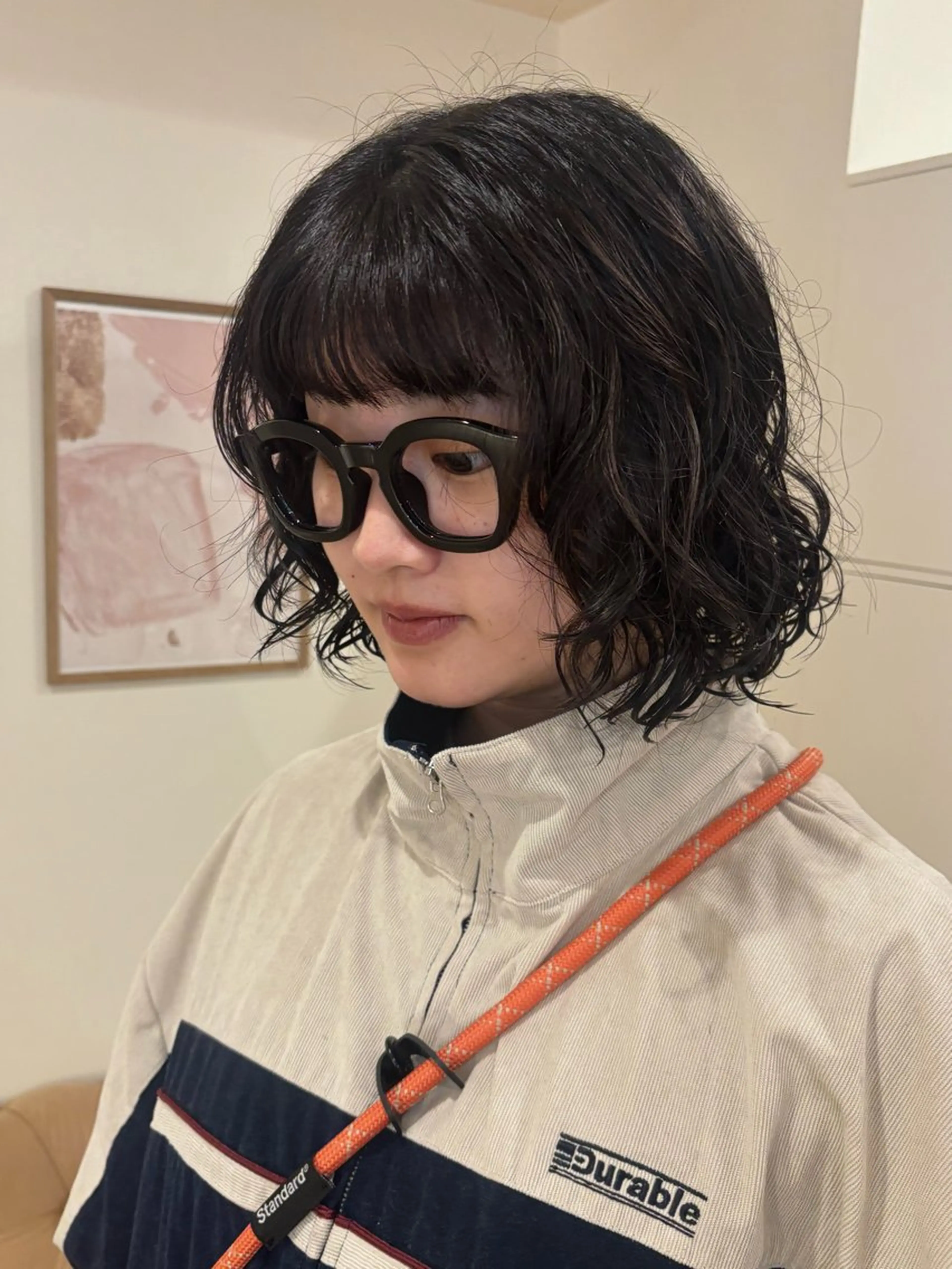 ミディアム パーマ ボブ カット パーマ シンバヒナノ/パーマ レイヤー/髪質改善のヘアスタイル