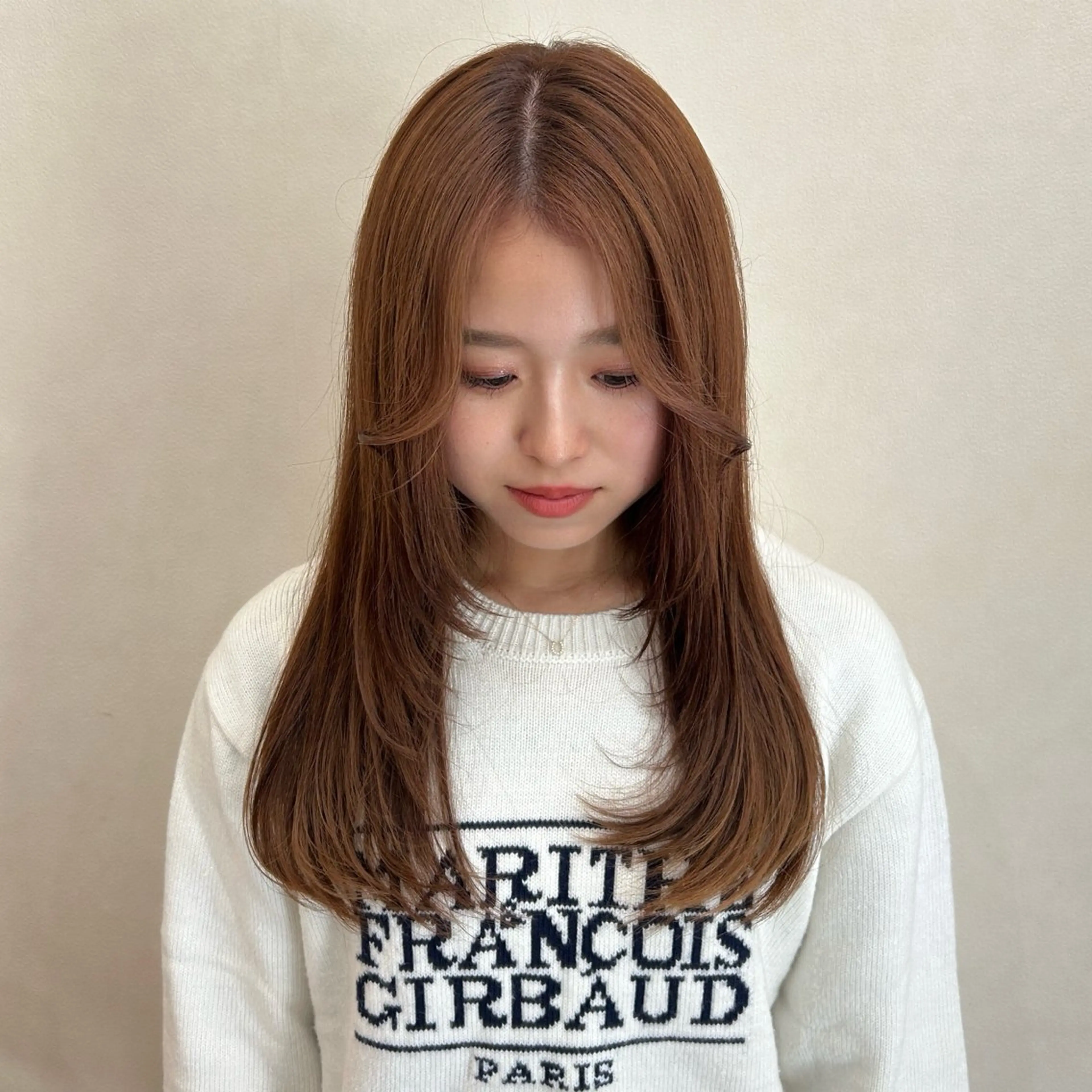 ロング ヘアカラー トリートメント MIDORI🎀 透明感/ベージュのヘアスタイル