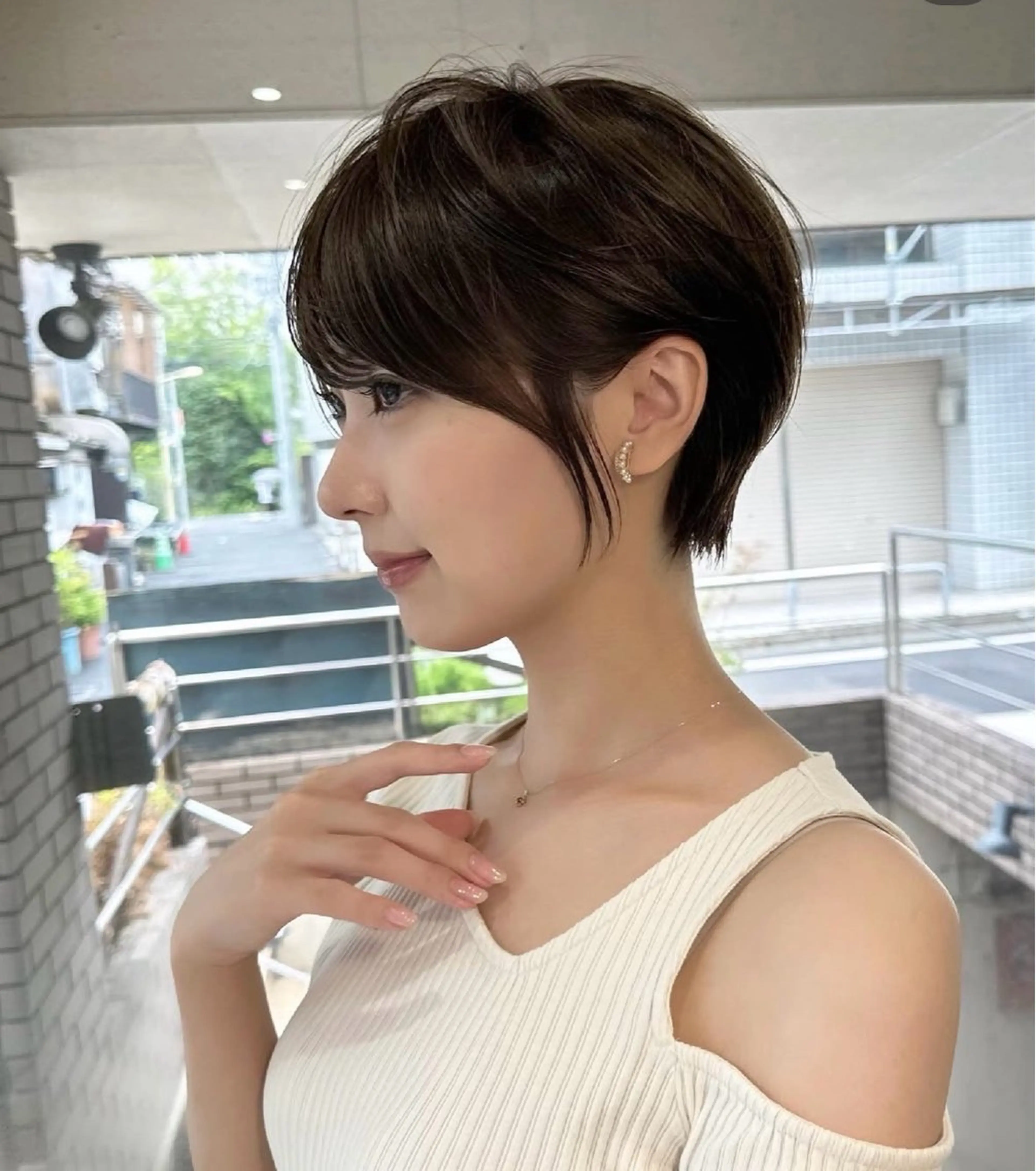 ショート ハンサムショート 丸みショート くびれヘア 似合わせカット ショートヘア 白髪率別白髪ぼかし /なおき/表参道のヘアスタイル
