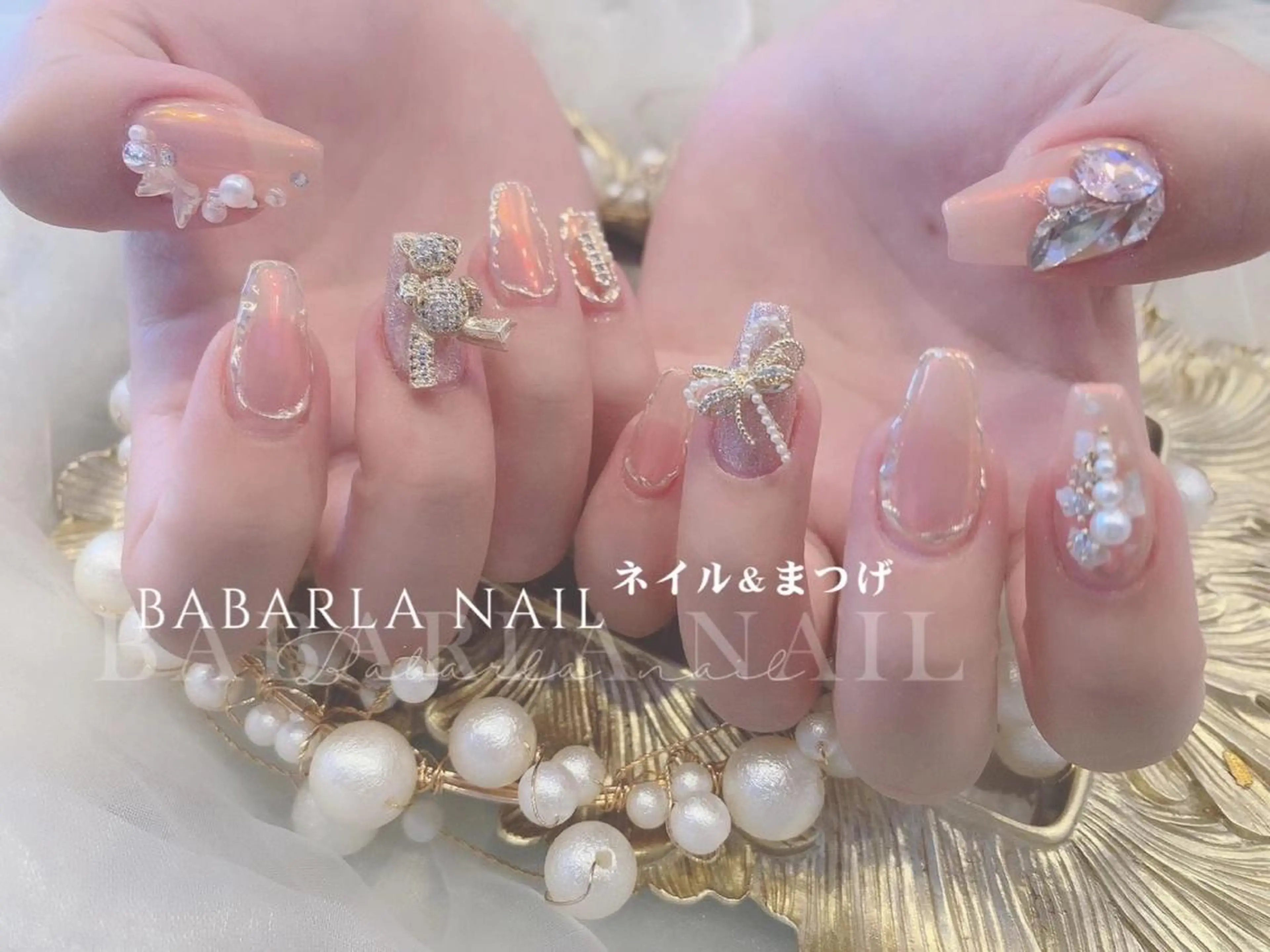 ネイル アートネイル クリアネイル ミラーネイル Babarla Nailのネイルデザイン