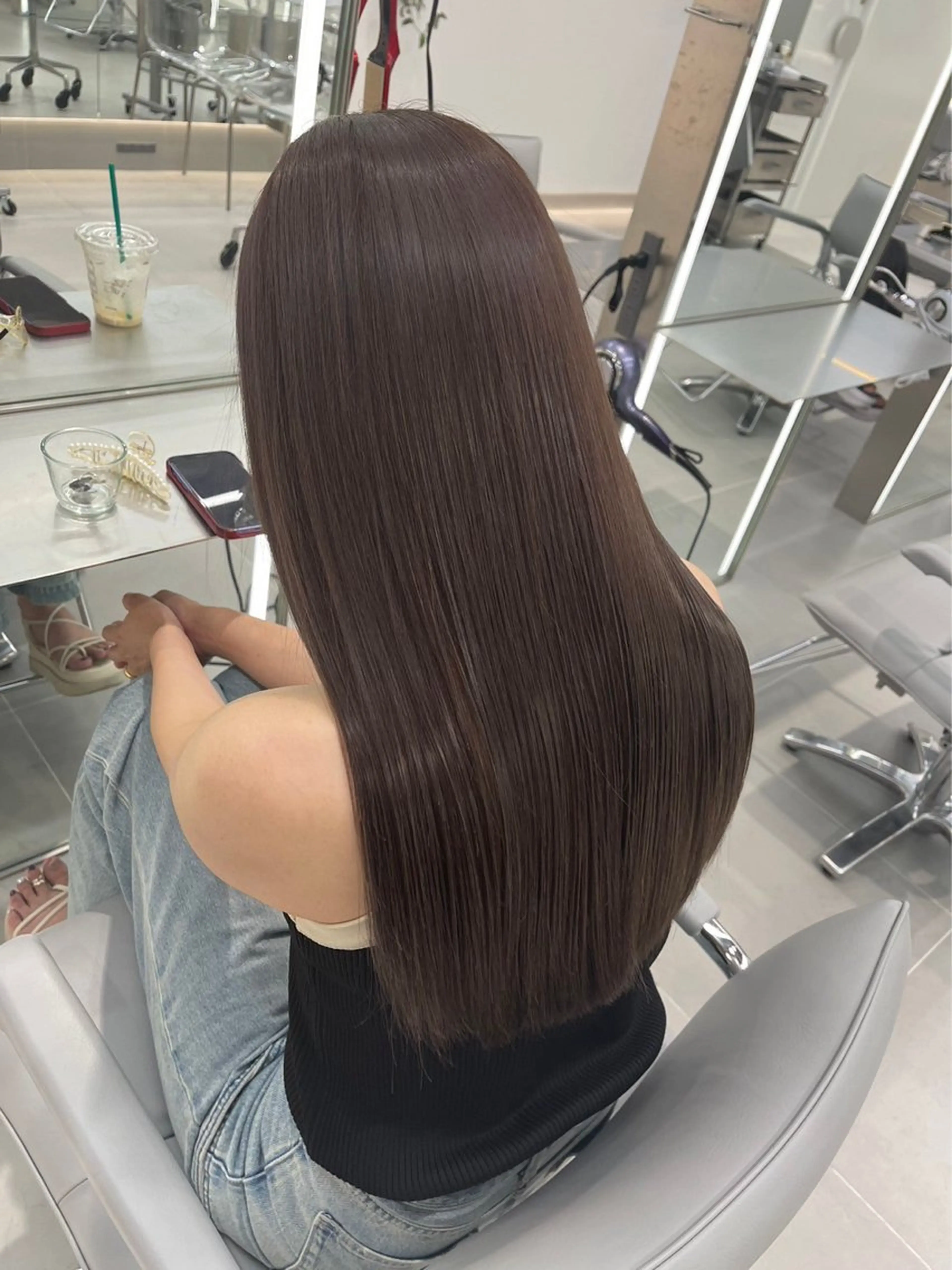 ロング カラー ブラウンカラー ココアブラウン トリートメント /カラー/NAOKIのヘアスタイル