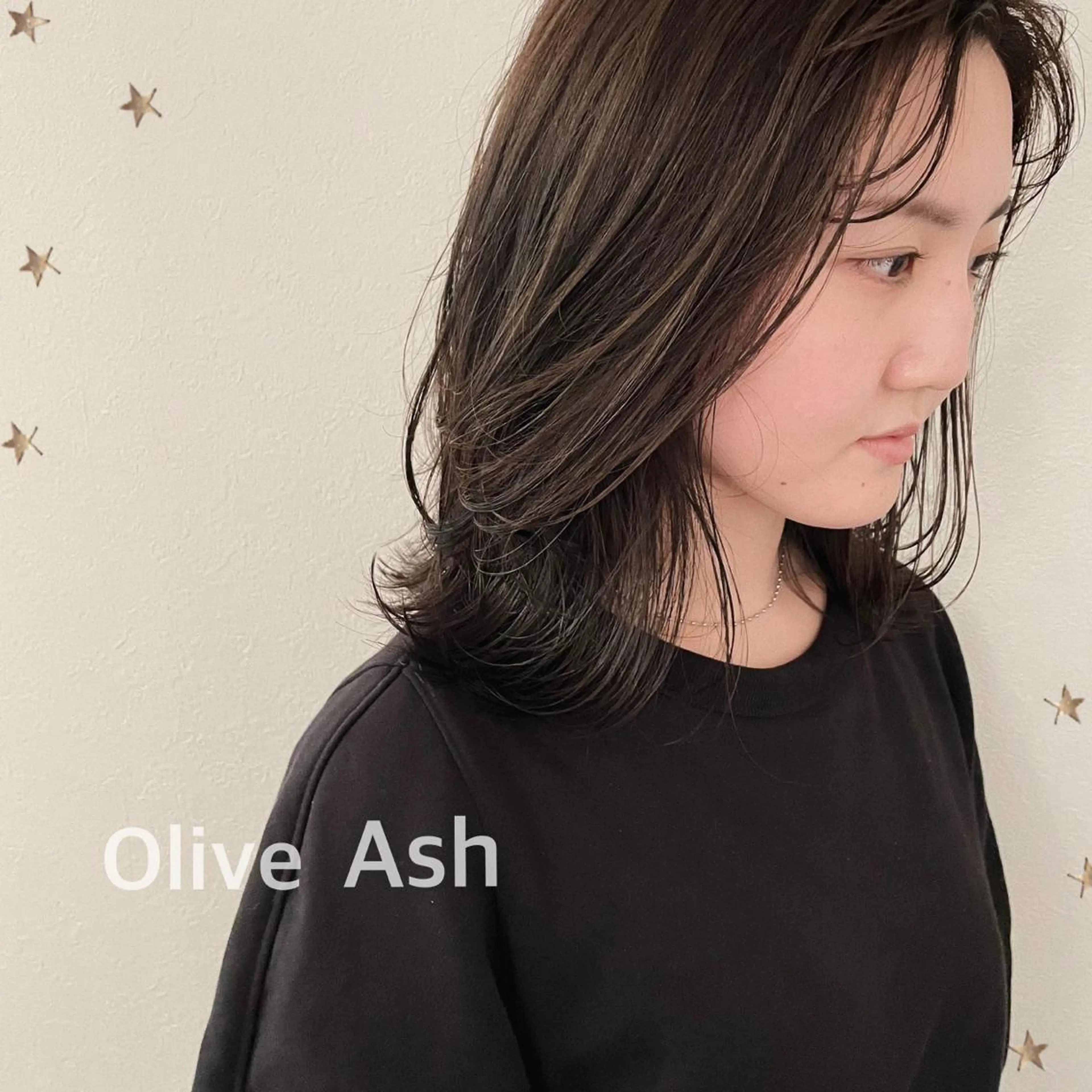 ミディアム カラー カット ヘアカラー 市川 千夏のヘアスタイル