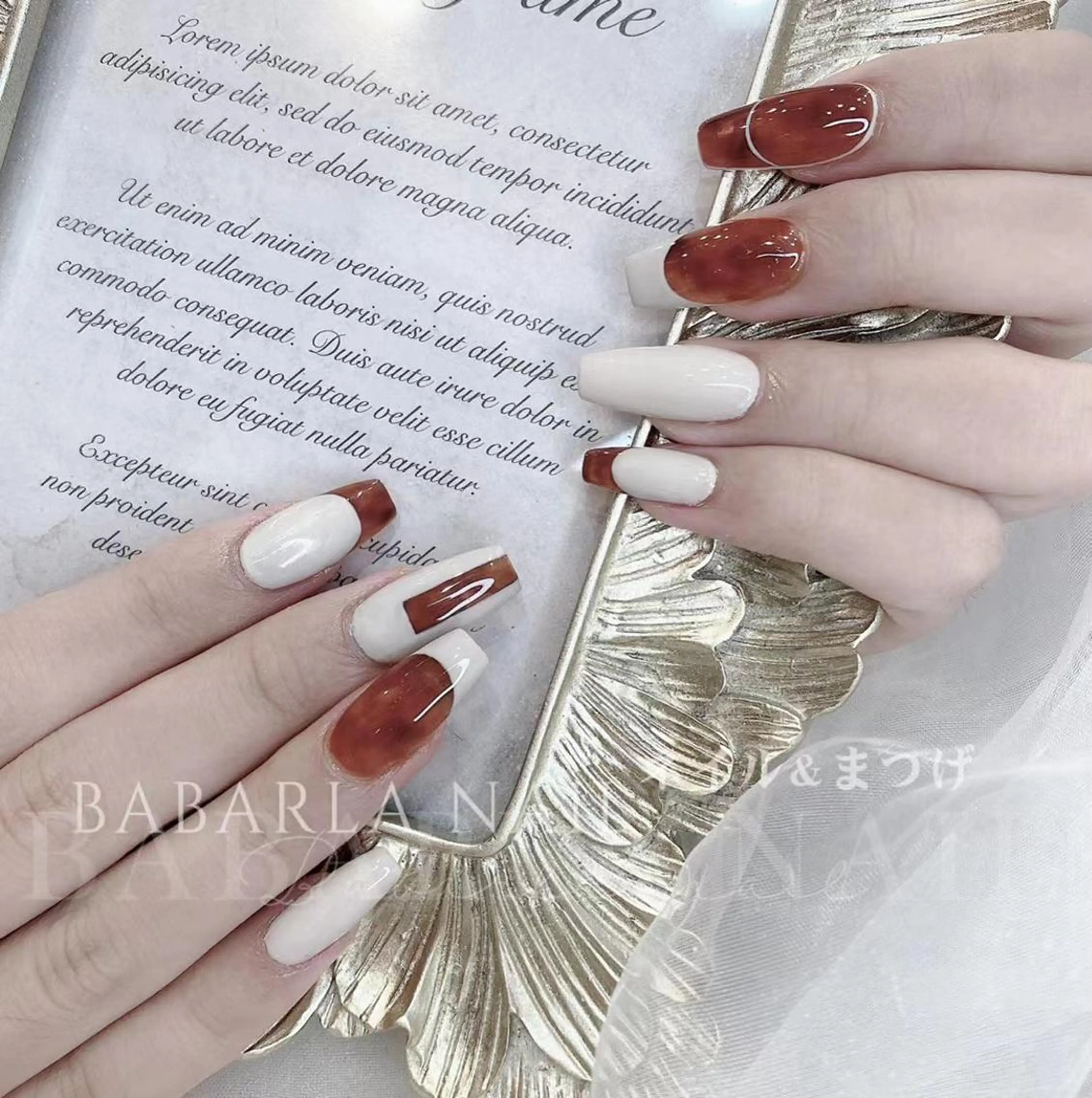 ネイル べっ甲ネイル ラメ(グリッター) Babarla Nailのネイルデザイン