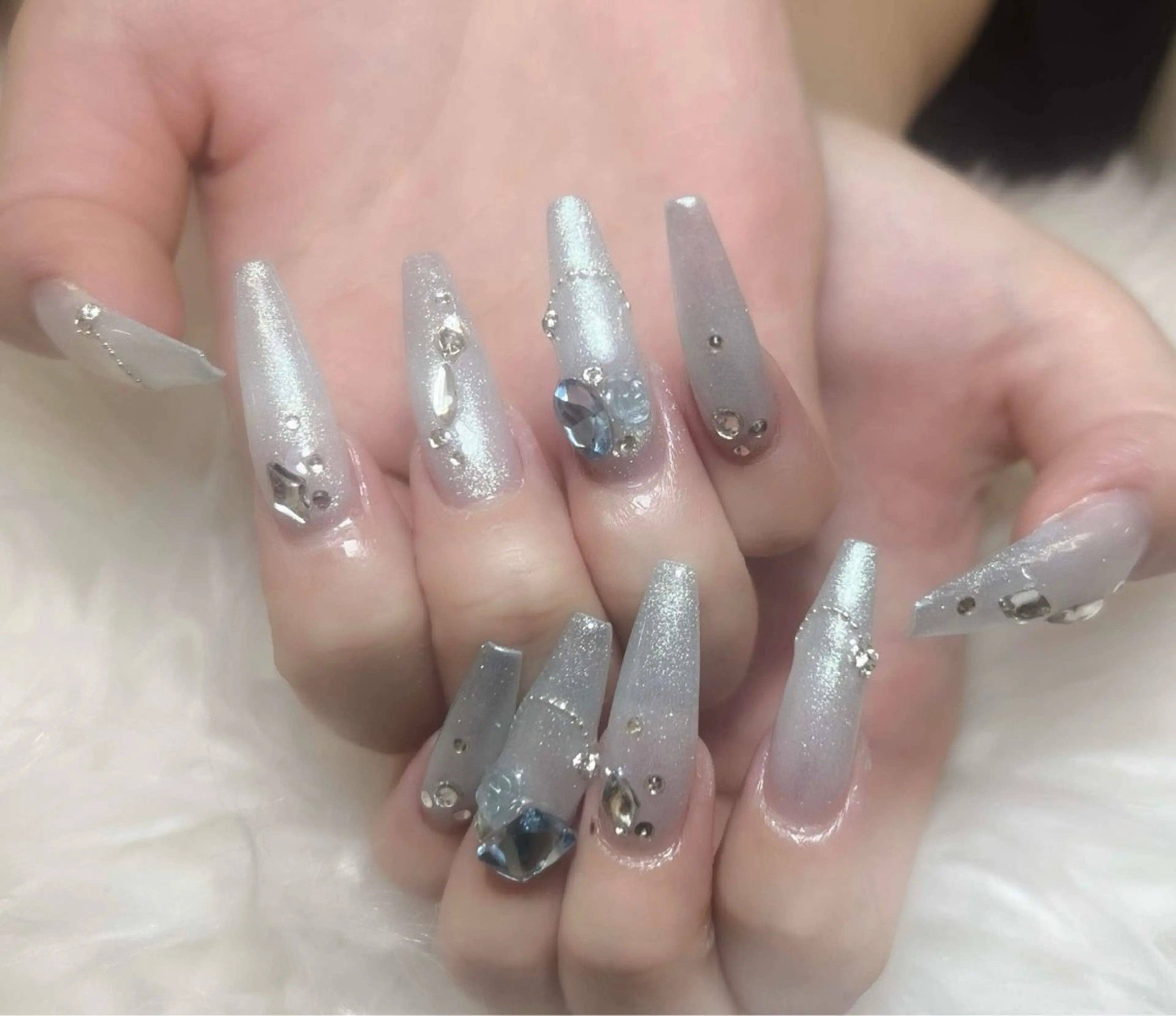 ネイル チークネイル 長さ出し フットネイル マグネットネイル 持ち込み ハンドネイル ANH NAIL ゴテゴテ専門店💎のネイルデザイン
