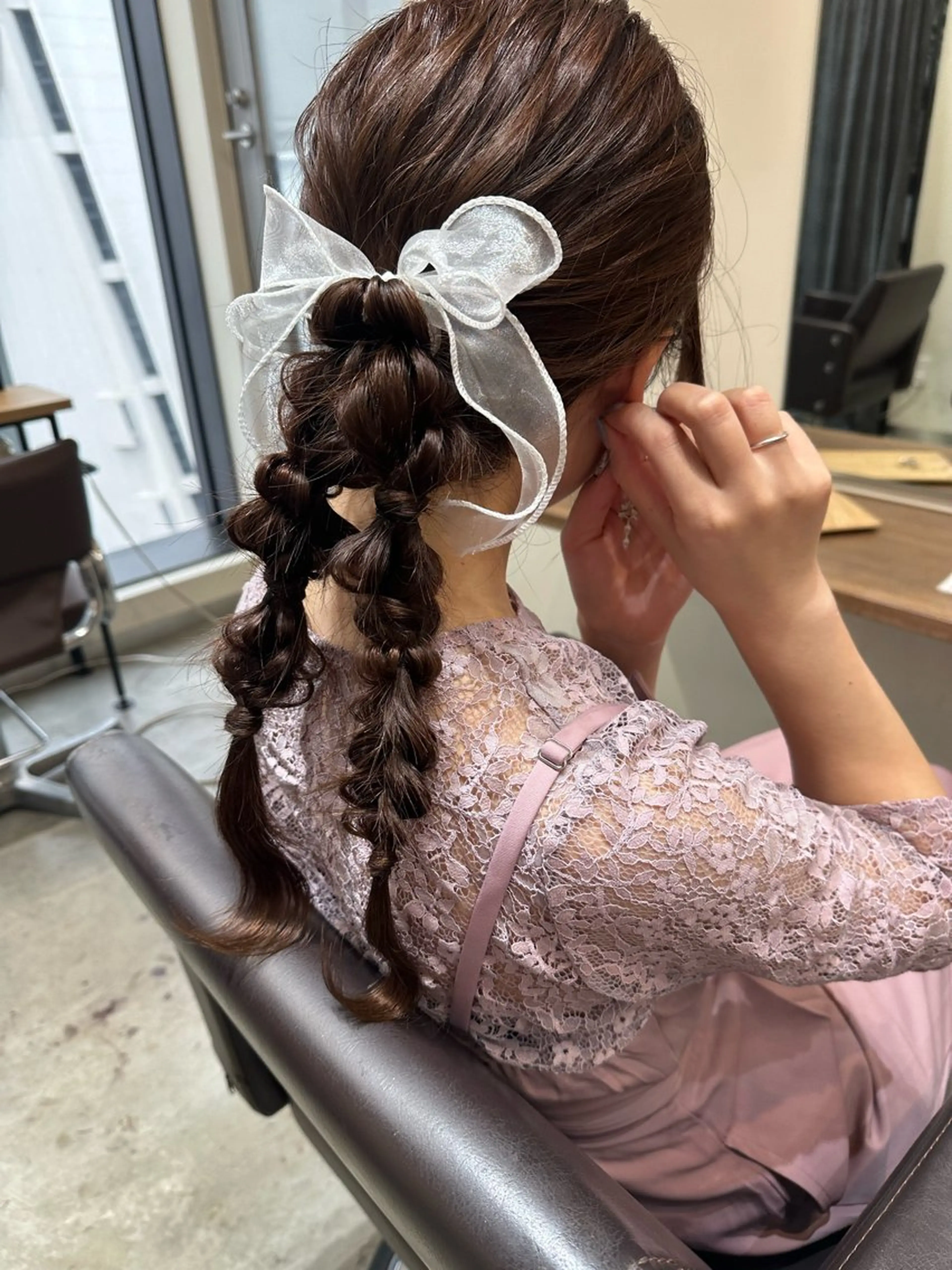 セミロング ヘアアレンジ 浴衣 縮毛矯正+モテカラー 🎀✨MIHOのヘアスタイル