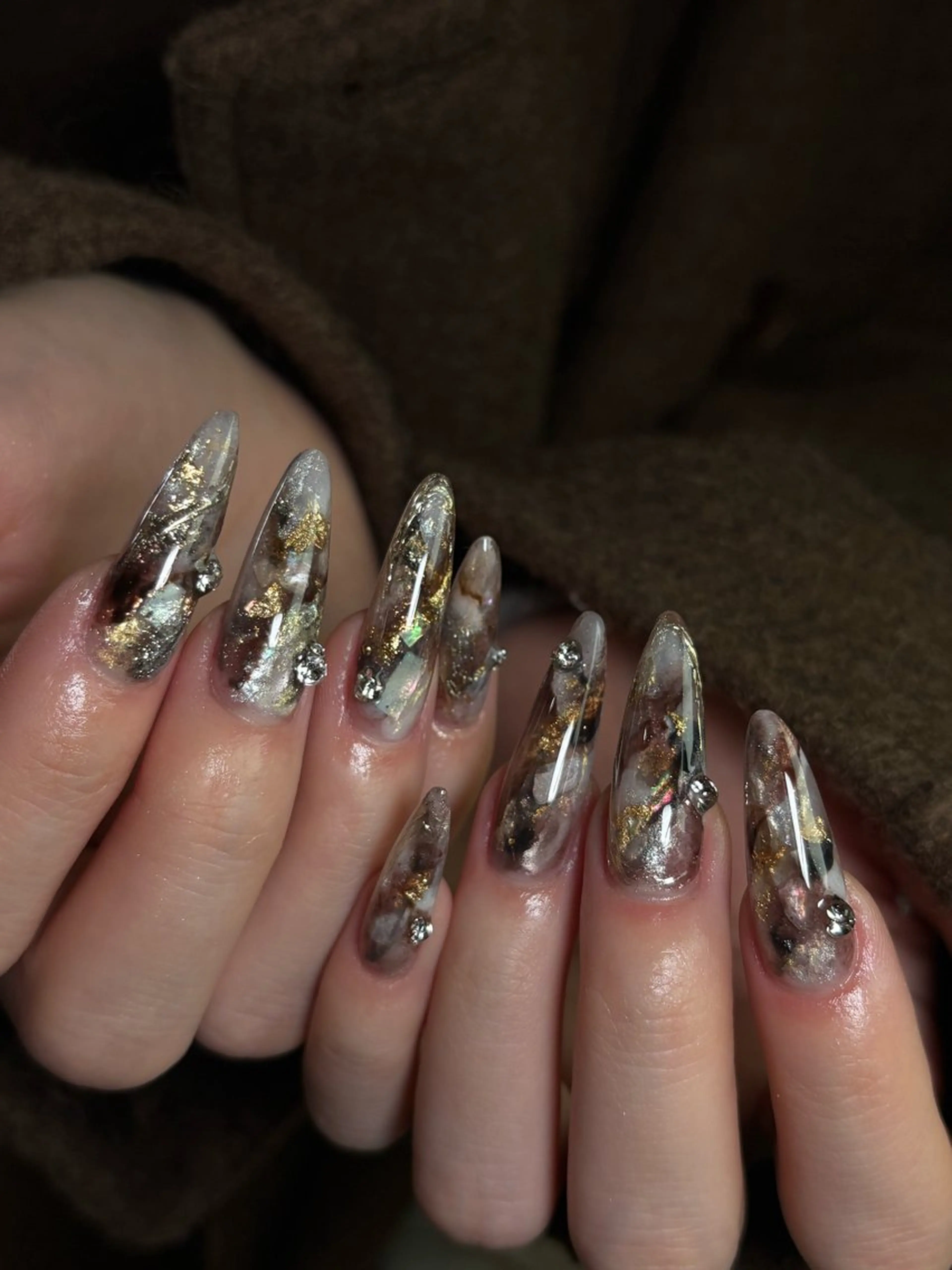 ネイル スカルプネイル ハンドネイル Dark honey スカルプ専門原宿店のネイルデザイン