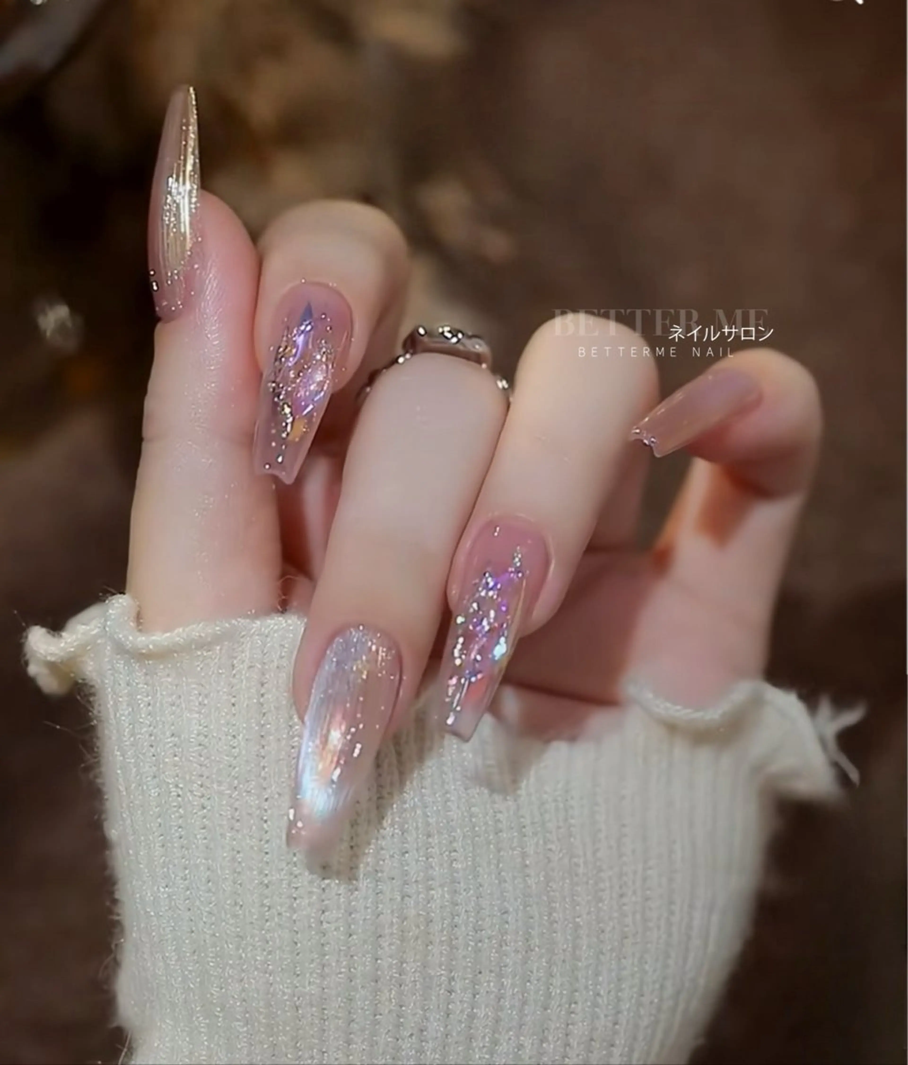 ネイル キラキラネイル ハンドネイル BETTER ME ネイルサロン池田公園のネイルデザイン