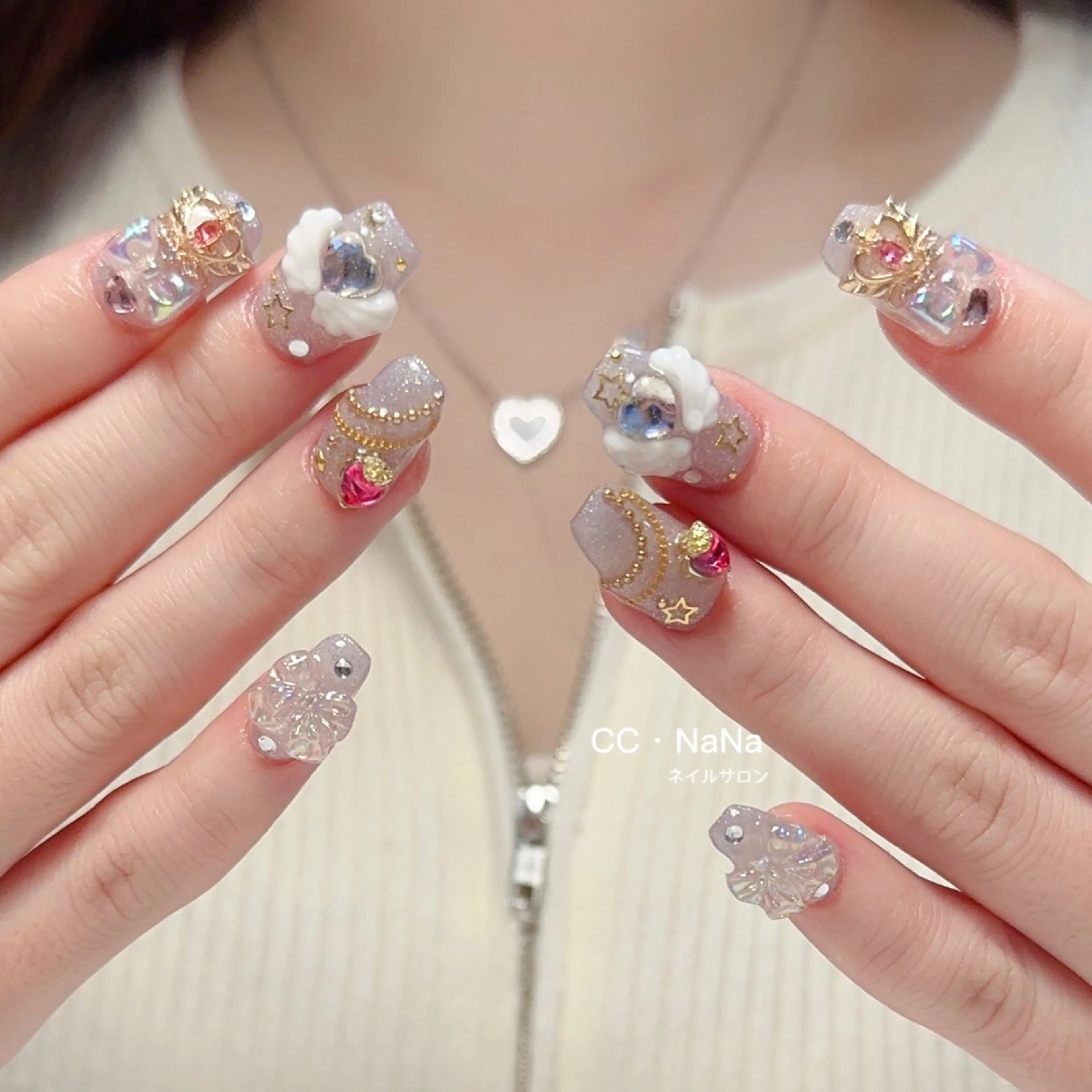 ネイル 持ち込み スカルプネイル ハンドネイル 💎CC・NaNa 韓国風ネイル🌙Cのネイルデザイン