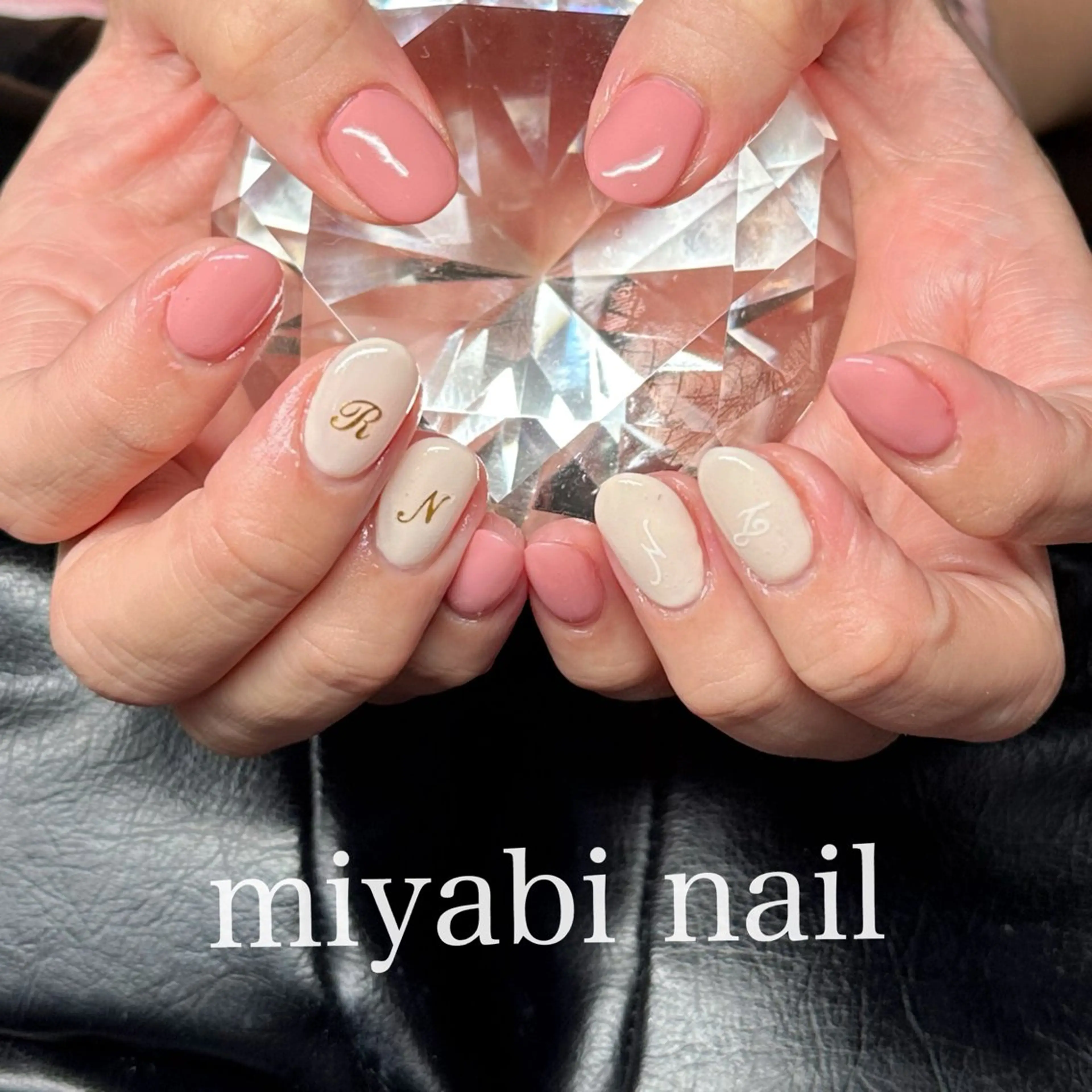 ネイル 持ち込み ピンク ハンドネイル miyabi nail 桂川駅近くのネイルデザイン