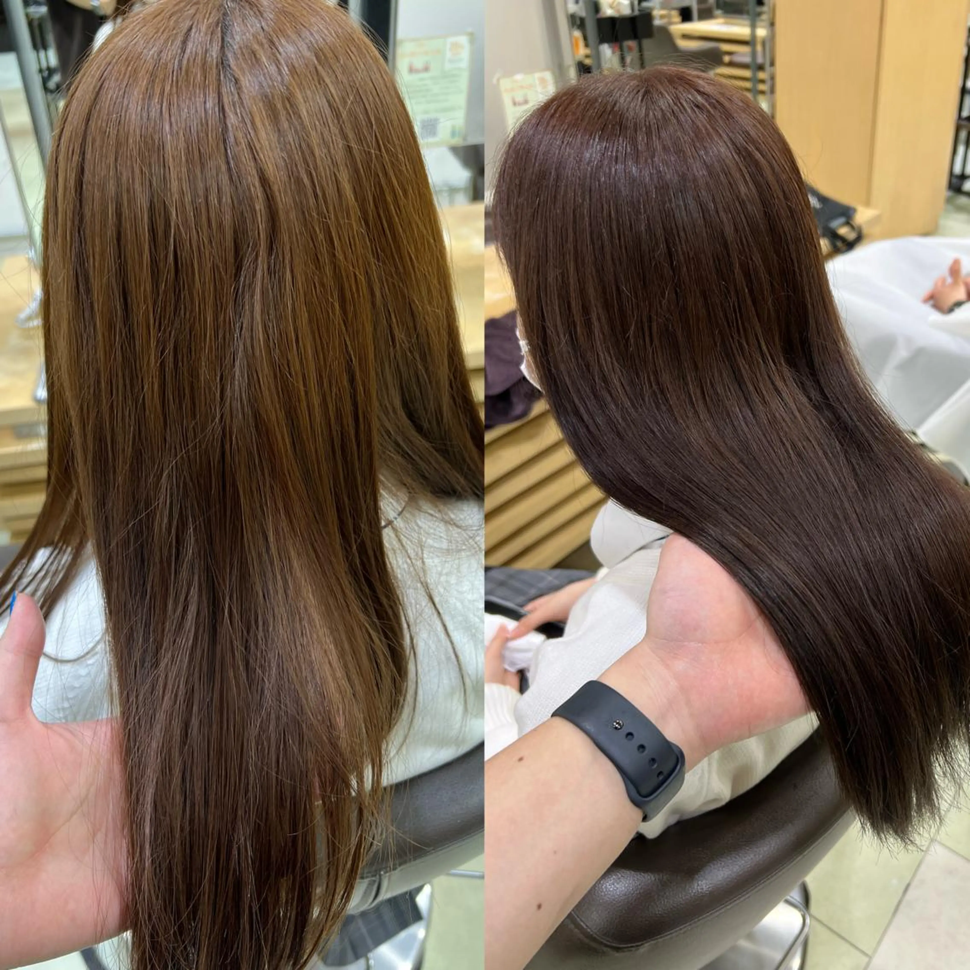 ロング カラー ブリーチ ブラウンカラー ブリーチなしカラー ヘアカラー トリートメント メンズカット松戸/韓 国/メンズパーマ航太のヘアスタイル