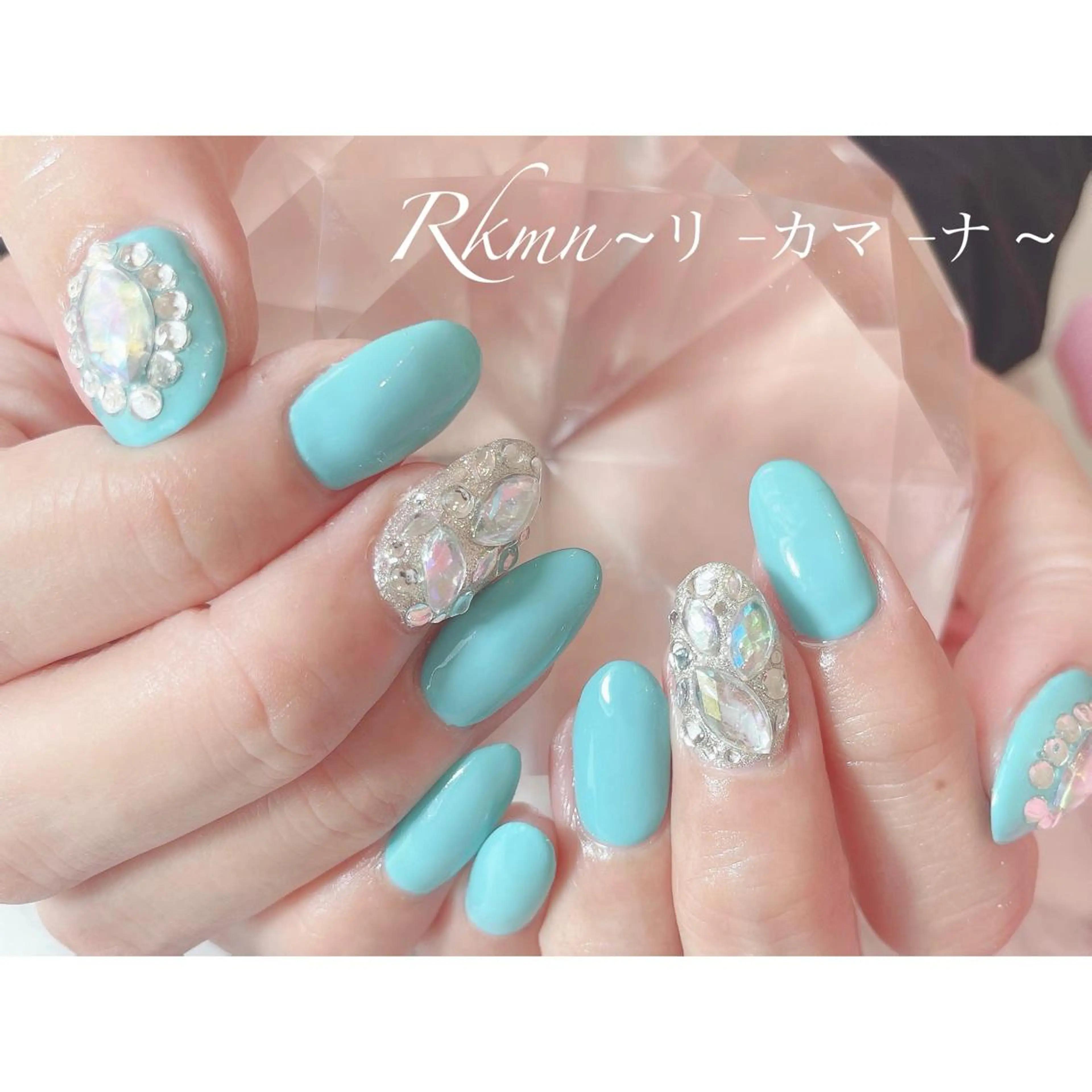 ネイル アートネイル ブルー フレンチネイル ジェルネイル グラデーション ハンドネイル フットネイル ハンドケア Rkmn ~リ-カマ-ナ~のネイルデザイン