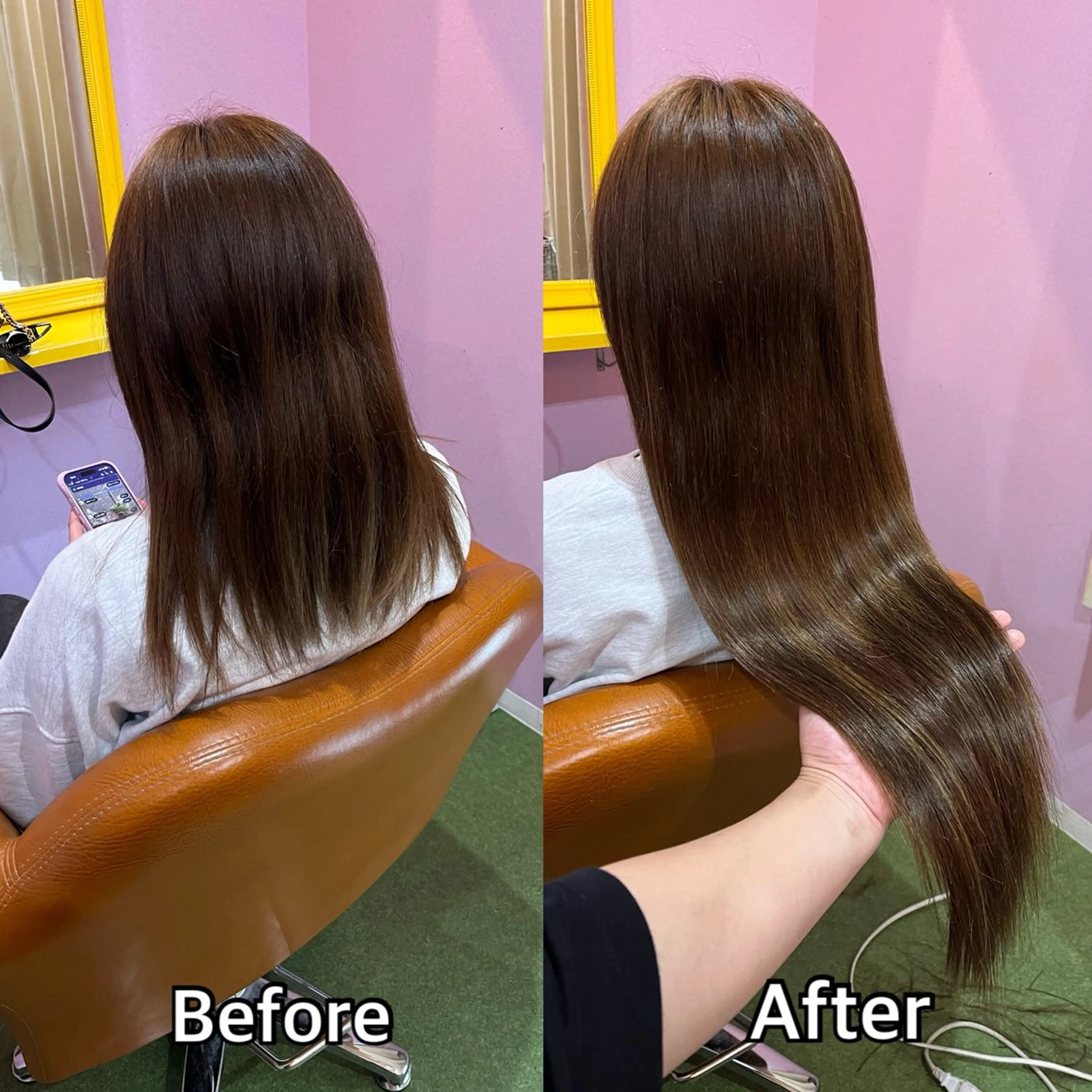 ロング シール＋ちび編み込み エクステ梅田🐨のヘアスタイル