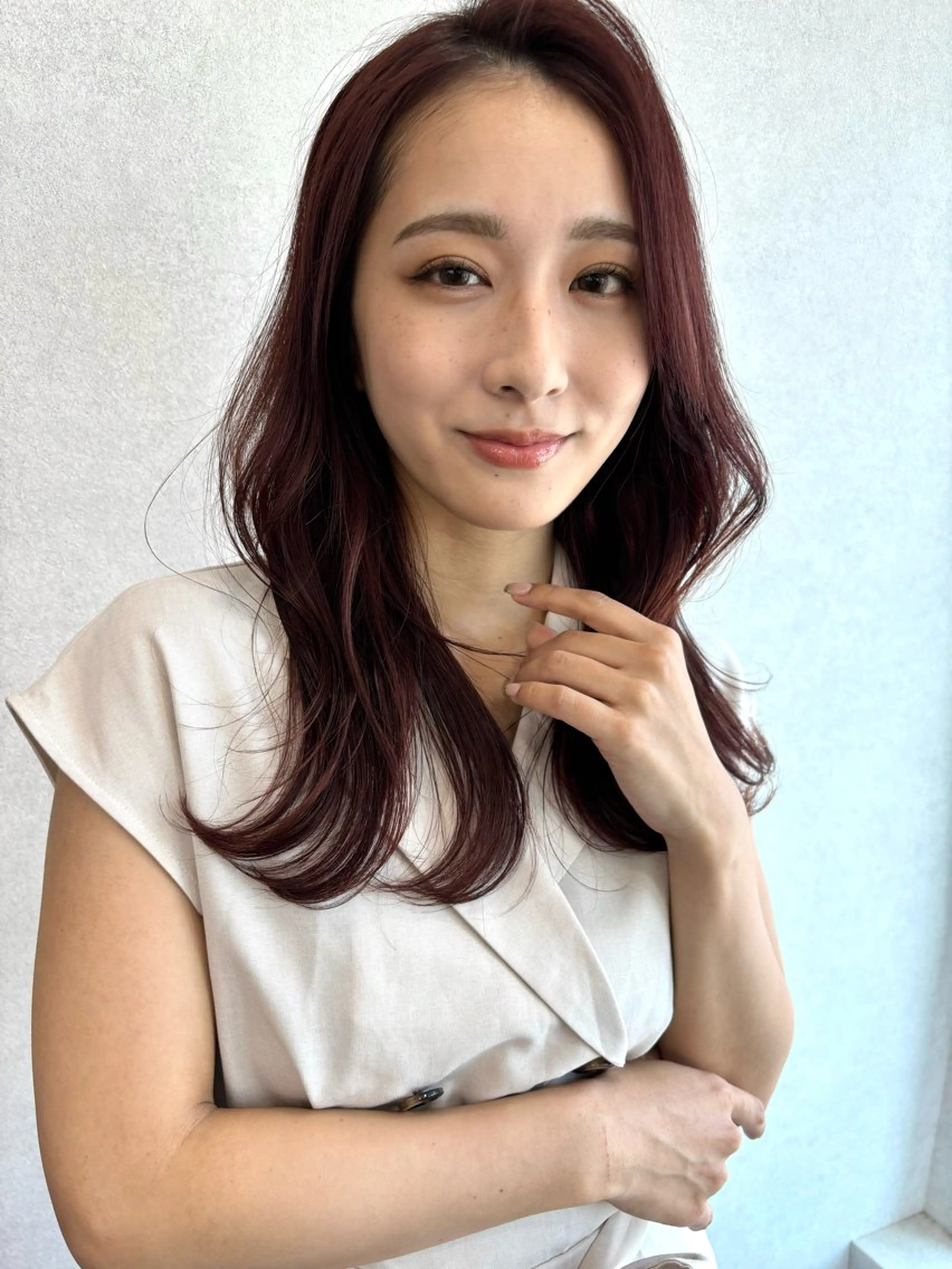 セミロング ヘアカラー 透明感カラー/ ゆずほのヘアスタイル